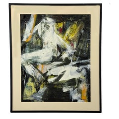 Pintura abstracta amarilla y negra de Vahan