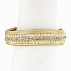 Vahe Naltchayan bracciale largo con perline in oro 18k e diamanti opachi da 2 carati