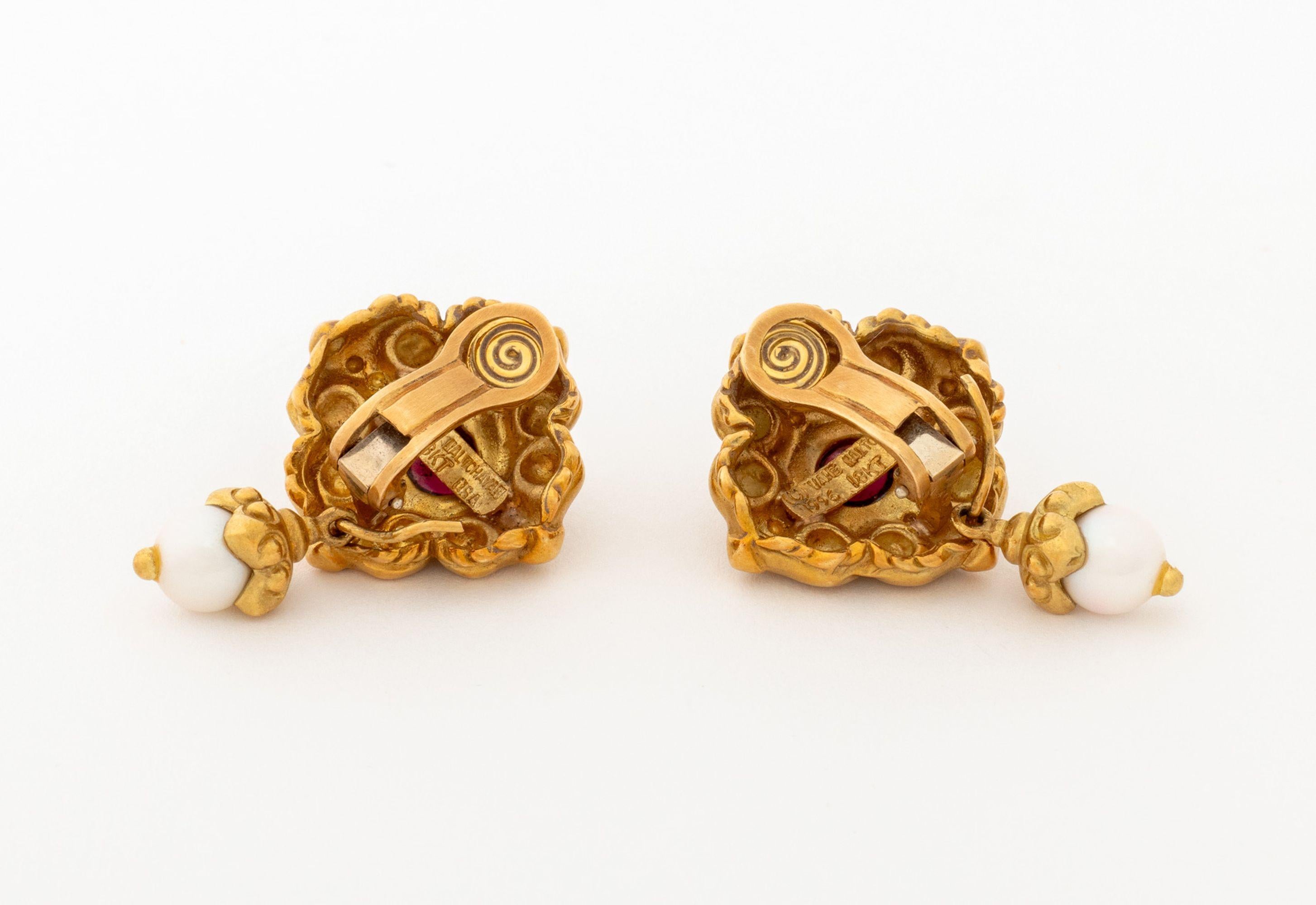 Orecchini di perle Rubellite Vahe Naltchayan 18K In condizioni buone in vendita a Queens, NY