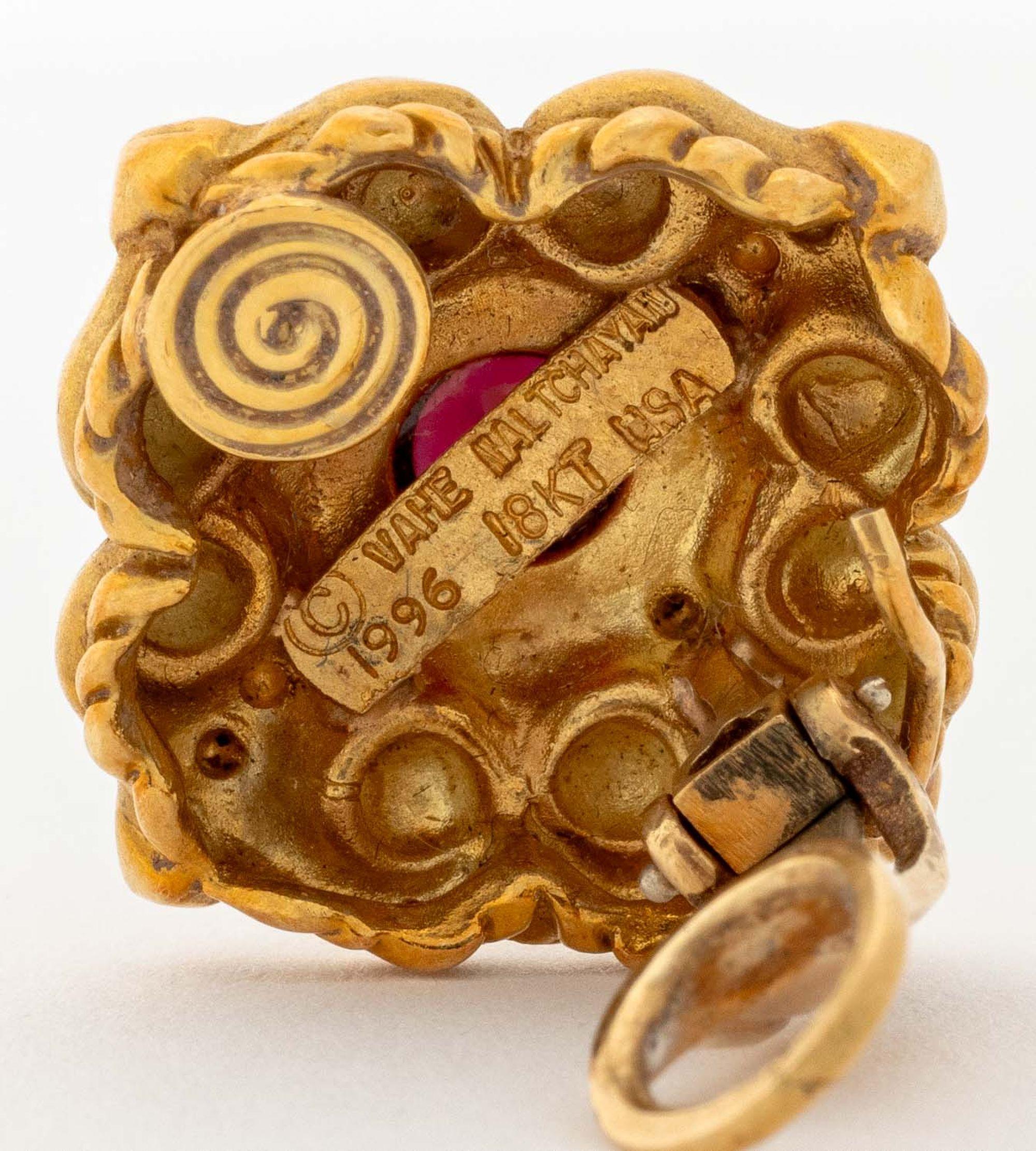 Donna Orecchini di perle Rubellite Vahe Naltchayan 18K in vendita