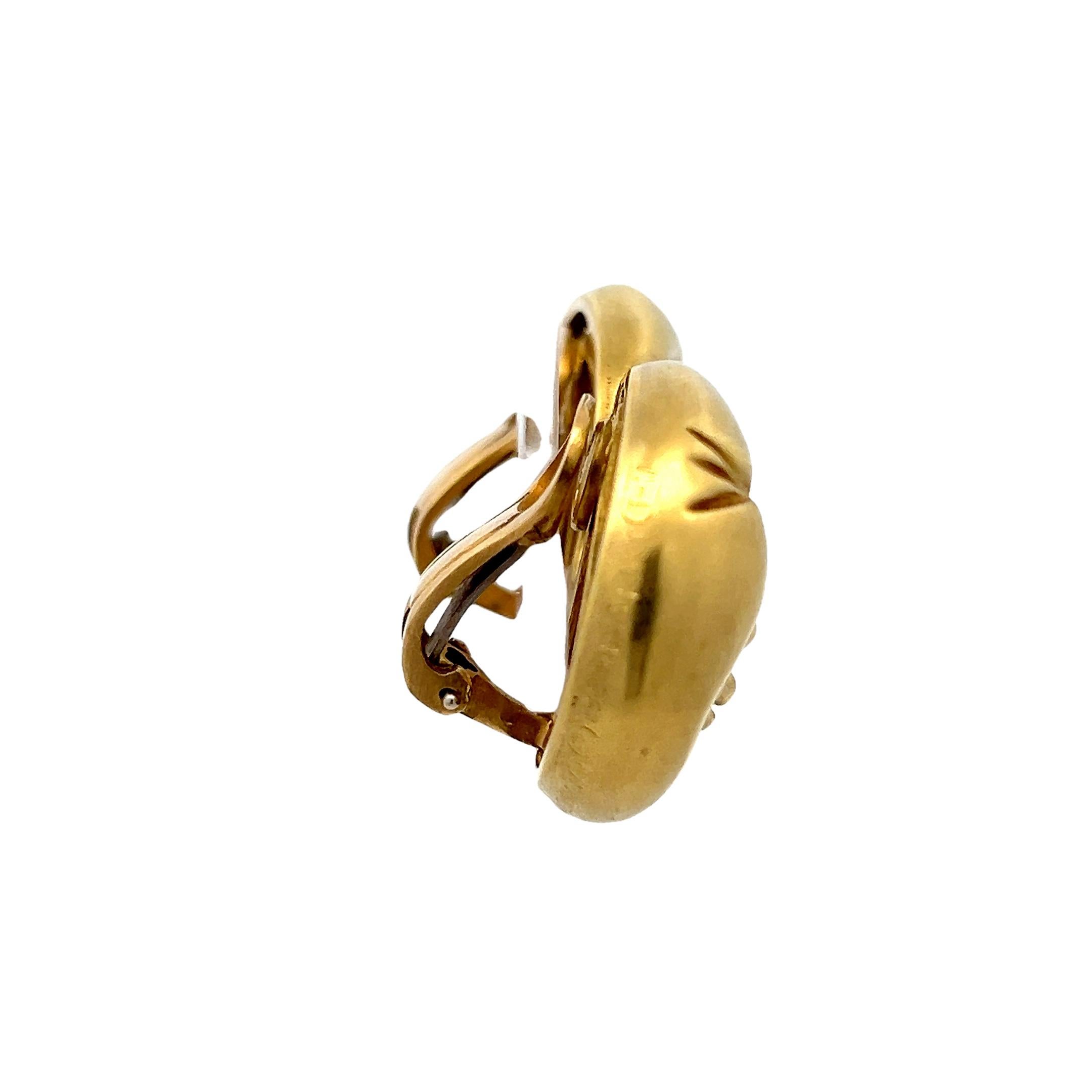 Donna Vahe Naltchayan, orecchini a clip in oro giallo 18 carati con sole e luna, R-1994, con diamanti in vendita