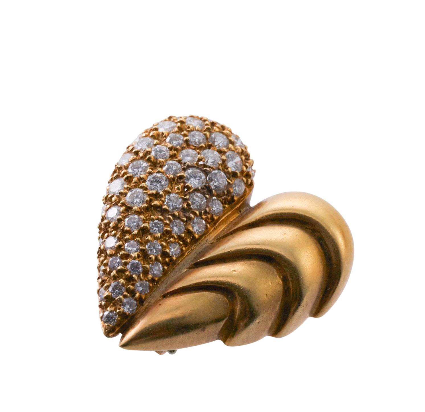 Women's Vahe Naltchayan Diamond Gold Heart Earrings For Sale