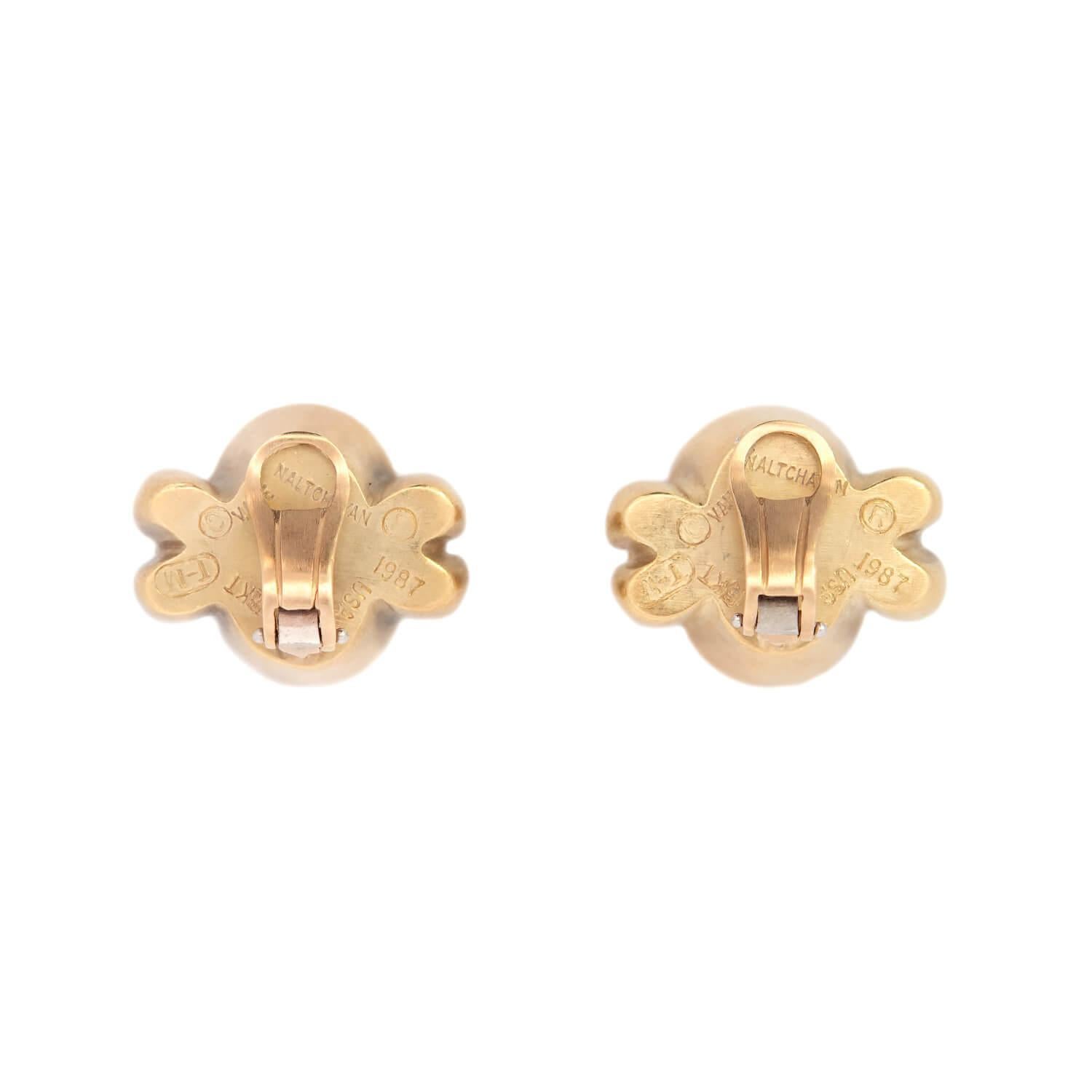 Modern VAHE NALTCHAYAN  Estate 18k Carnelian Intaglio Earrings For Sale