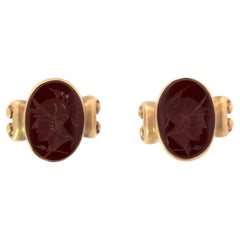 Vahe Naltchayan, orecchini in corniola 18k con intarsio