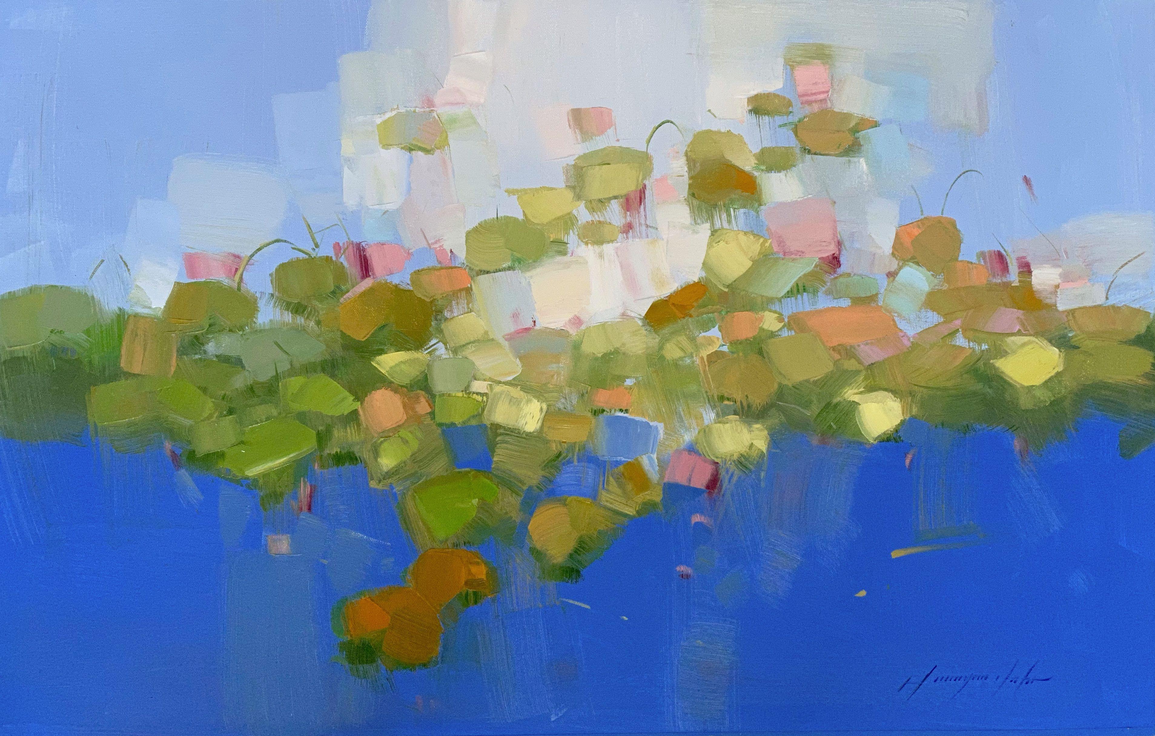Vahe Yeremyan Nymphaea Painting Oil On Canvas For Sale At 1stDibs