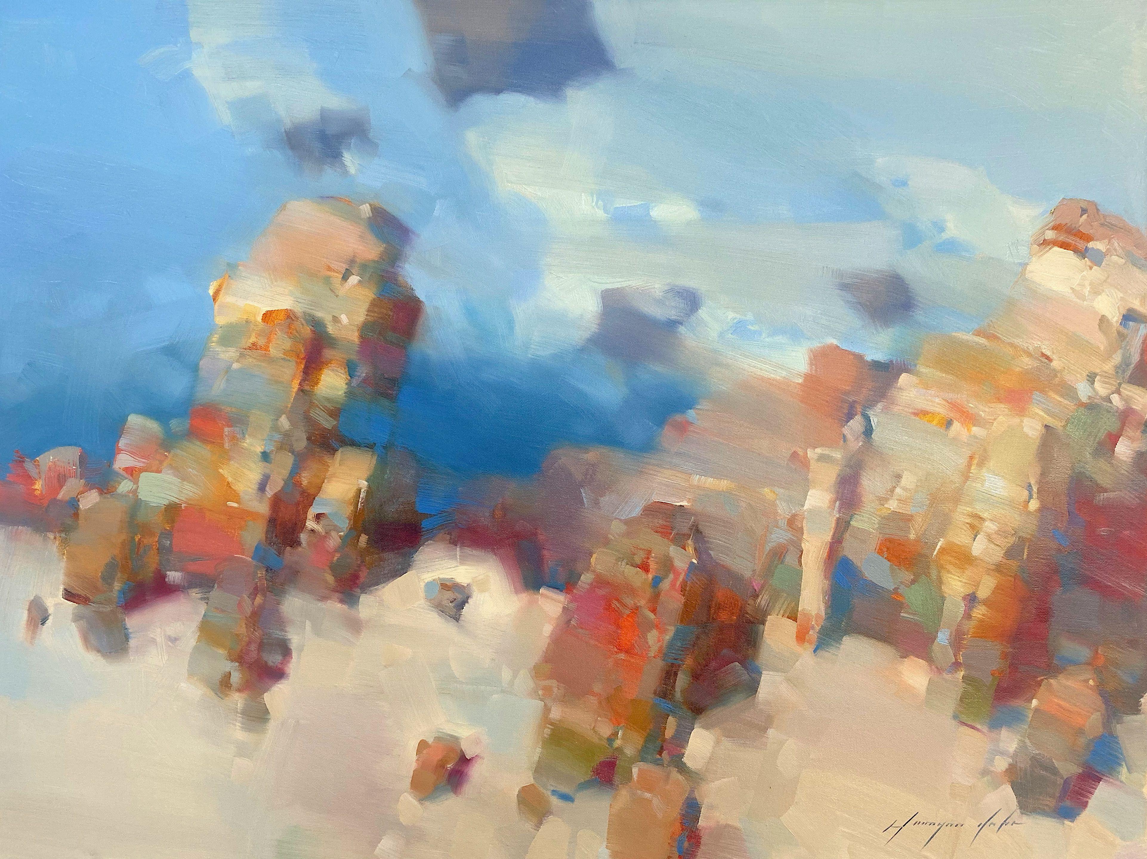 South Bay Cliffs, Gemälde, Öl auf Leinwand (Impressionismus), Painting, von Vahe  Yeremyan 