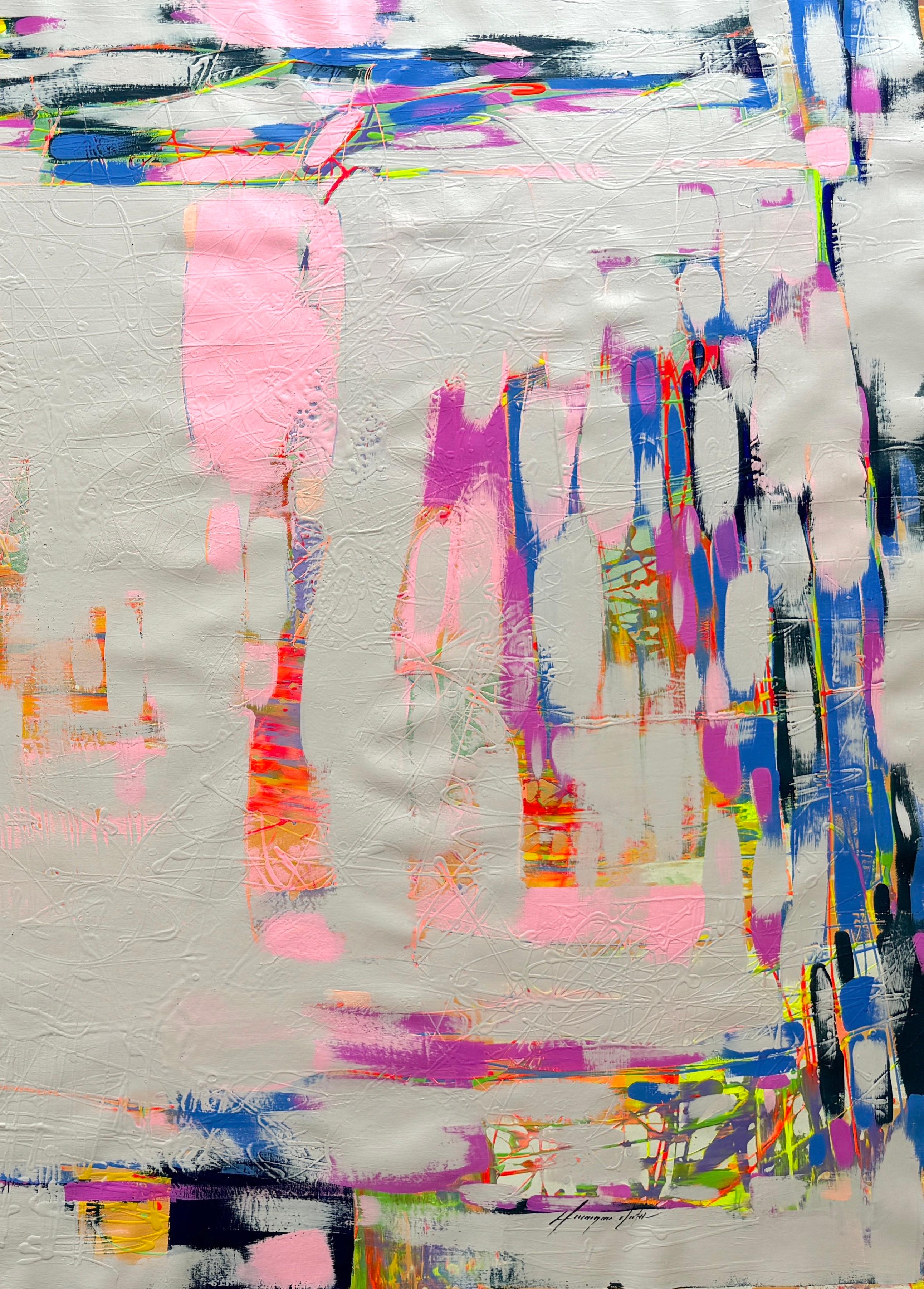 Abstraktes Originalgemälde „Adrift 3“, großformatig, hängefertig (Impressionismus), Painting, von Vahe Yeremyan