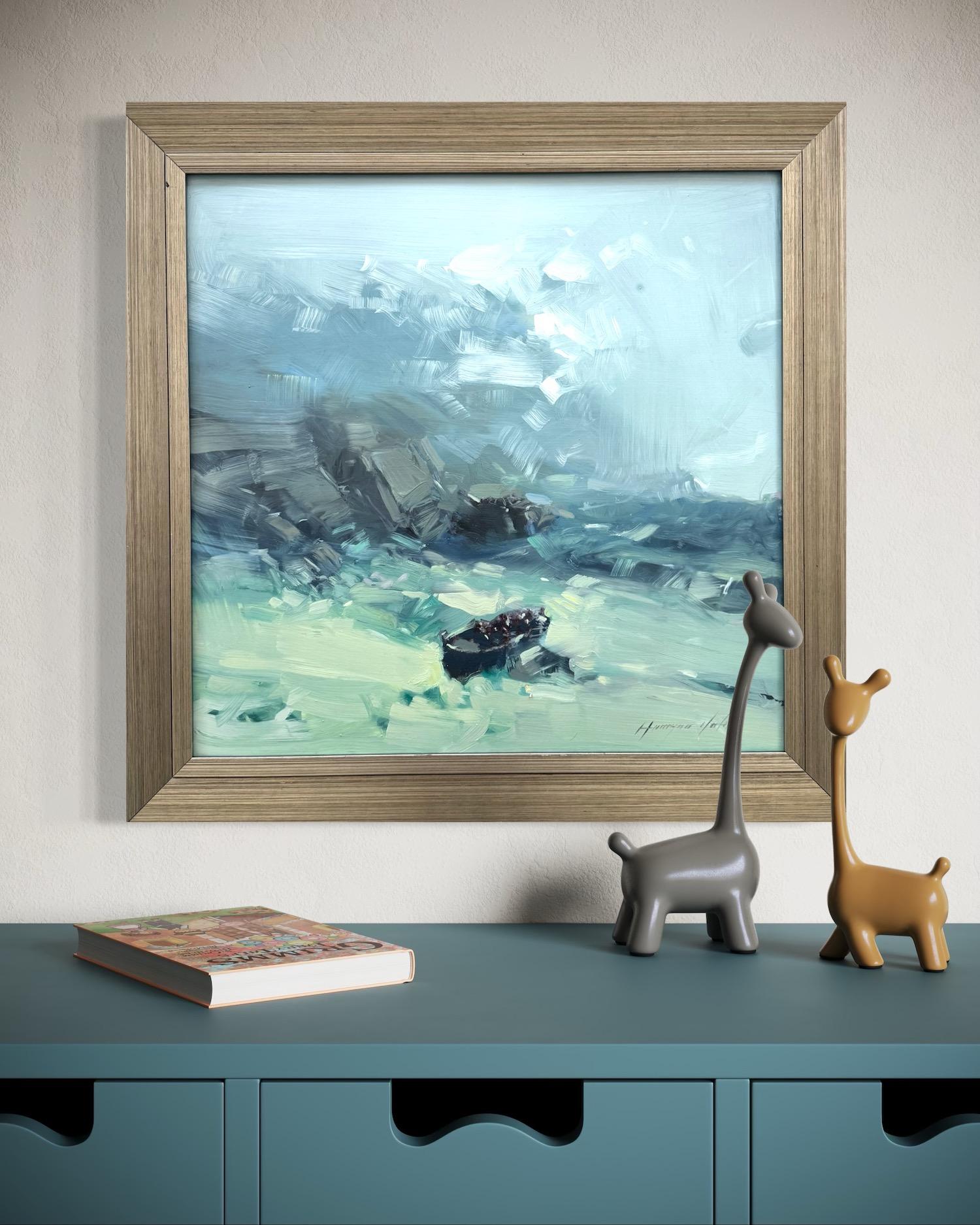 Après la tempête Impressionnisme Peinture à l'huile originale, prête à être accrochée en vente 2