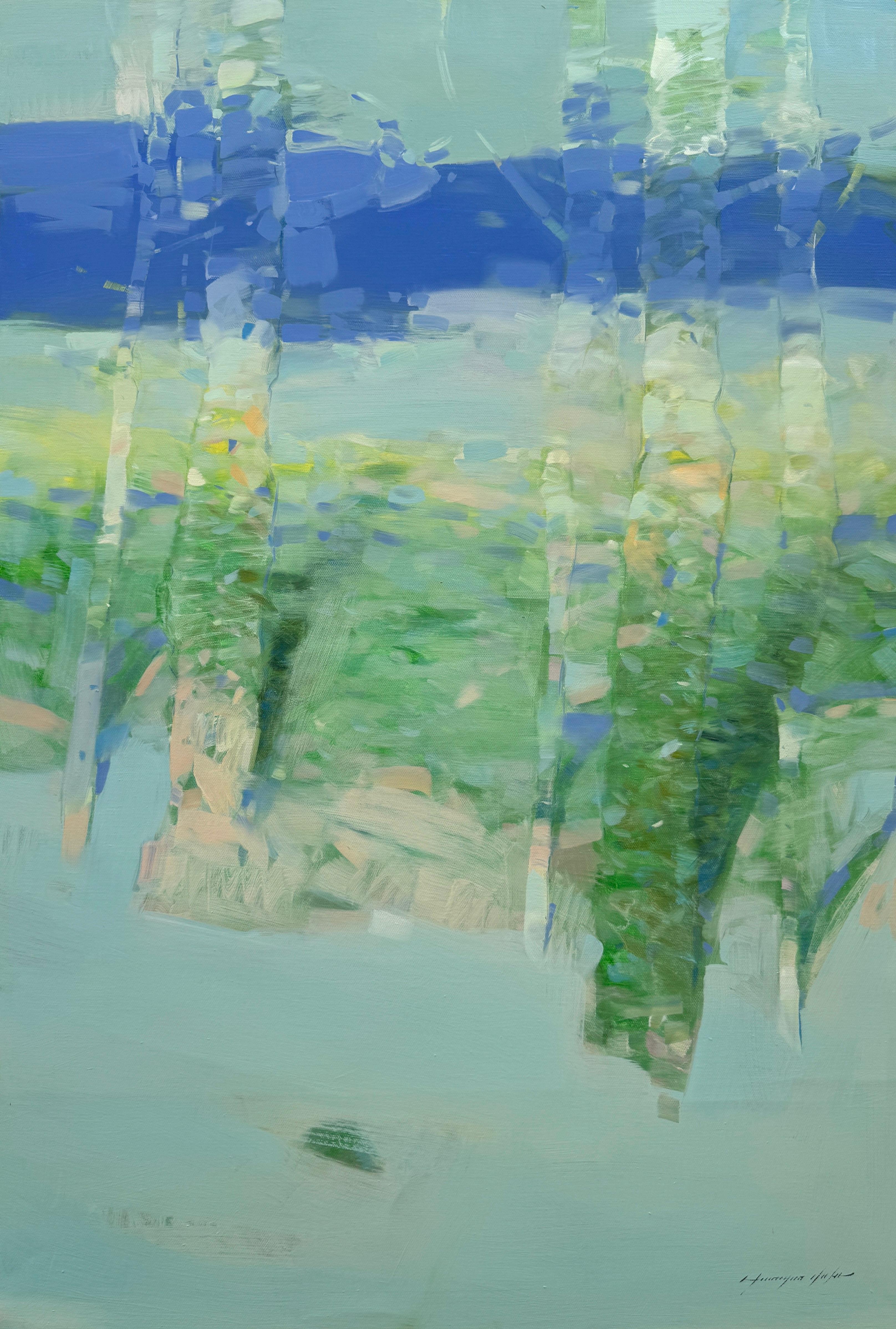 Landscape Painting di Vahe Yeremyan - Afterglow, Paesaggio, Pittura ad olio originale, Pronta da appendere, Impressionismo