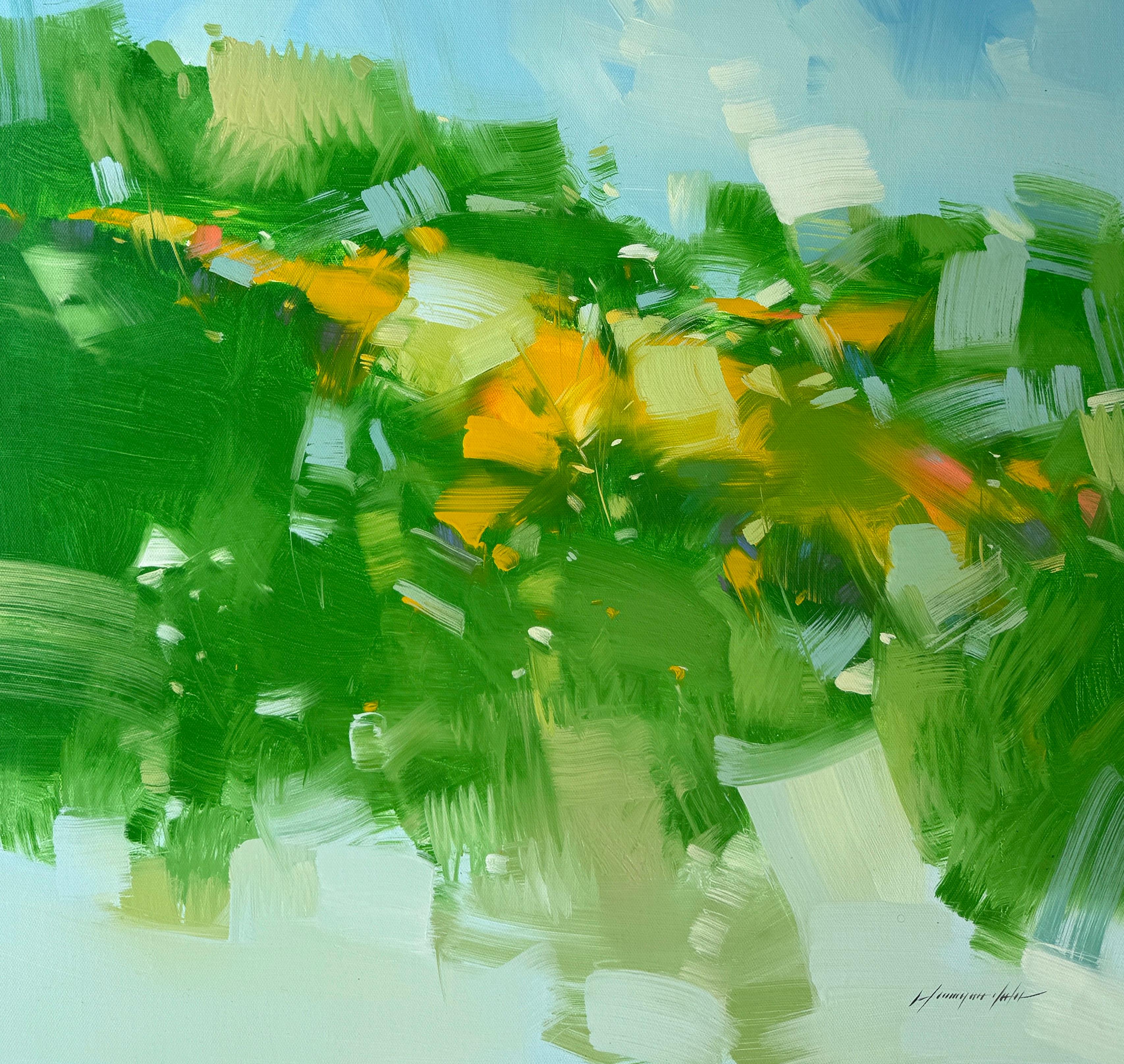 Veduta alpina, Pittura ad olio originale, pronta da appendere - Painting di Vahe Yeremyan