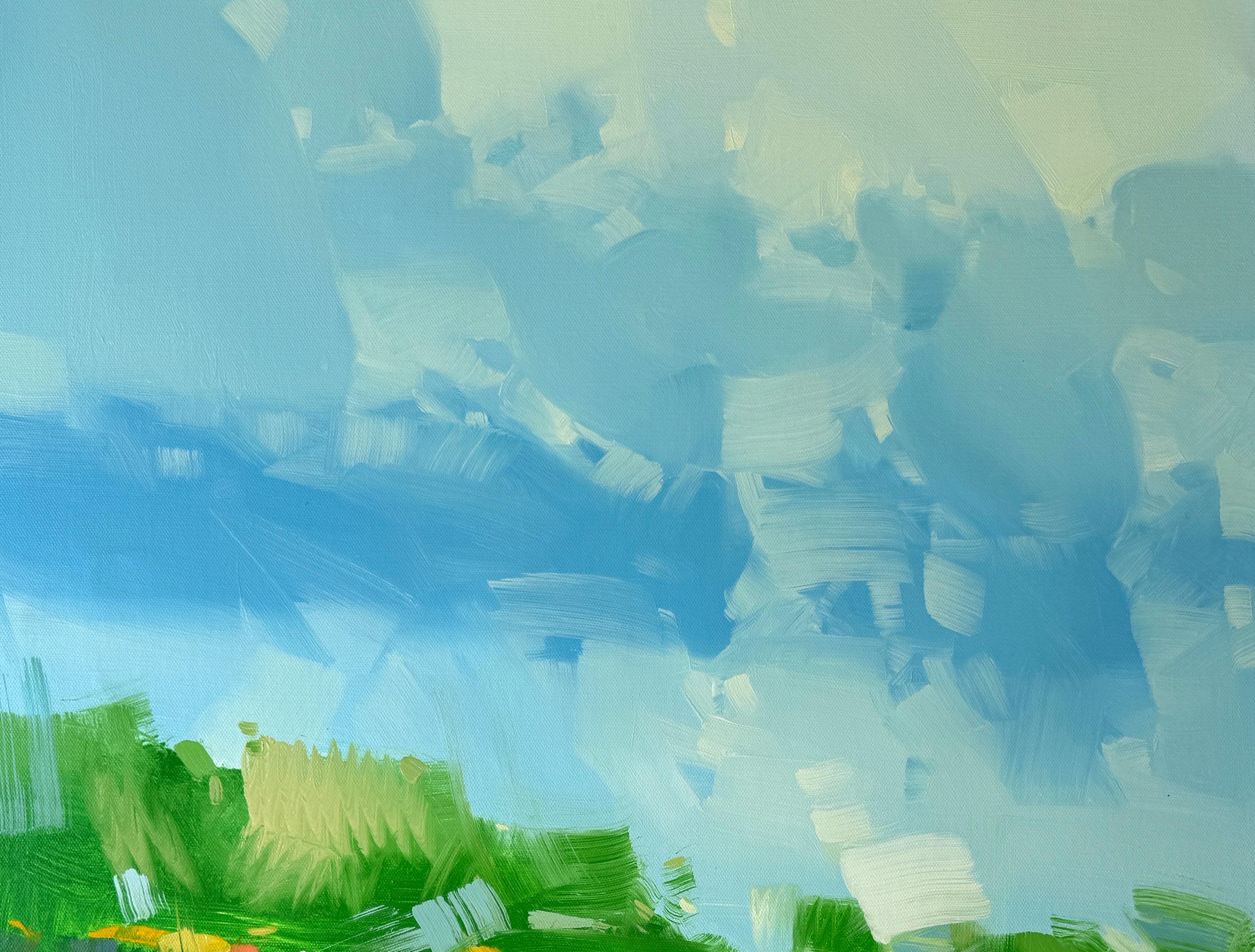 Veduta alpina, Pittura ad olio originale, pronta da appendere - Painting Impressionismo di Vahe Yeremyan