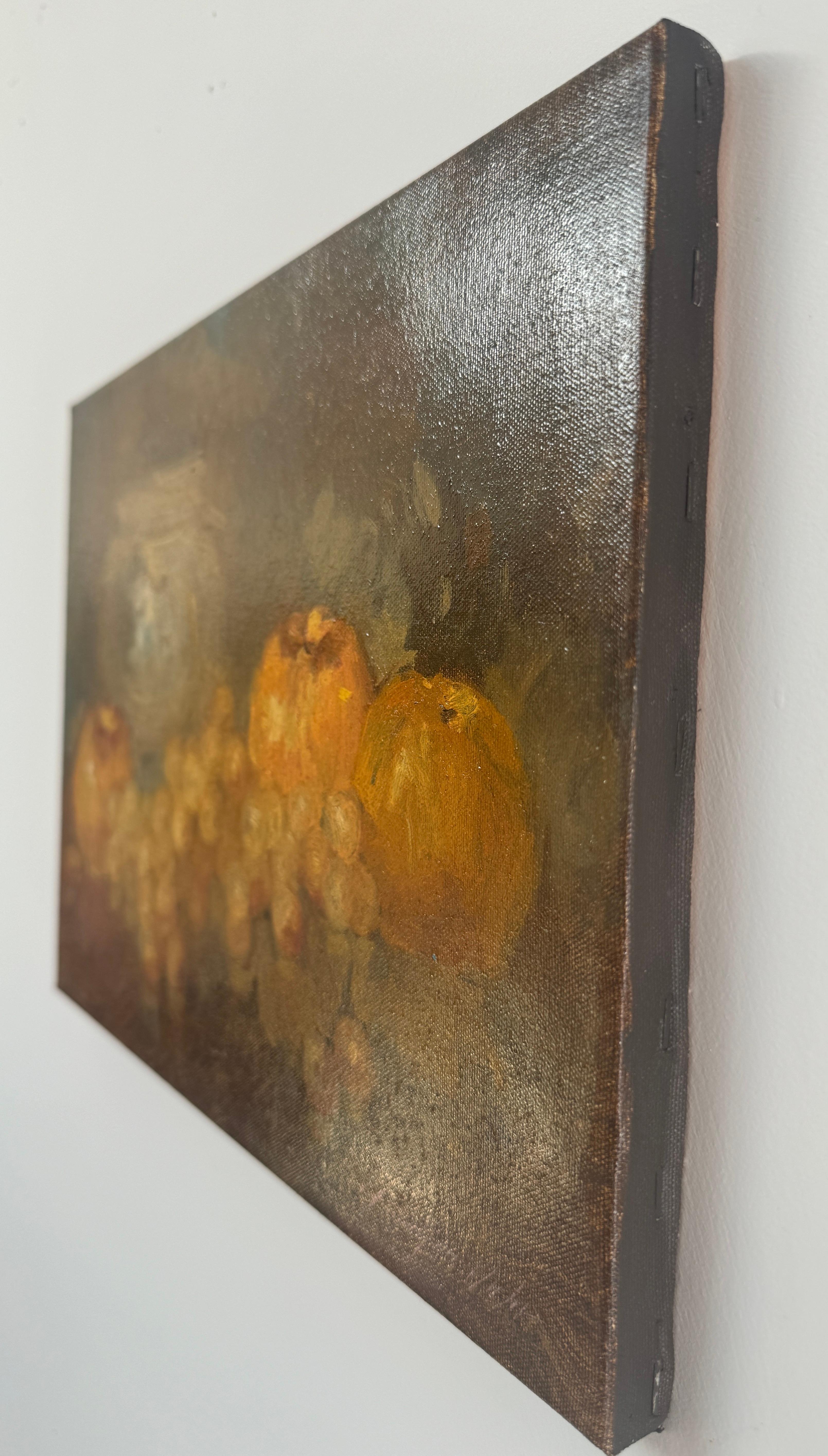 Mele e uva, Natura morta Pittura ad olio originale, pronta da appendere - Painting di Vahe Yeremyan