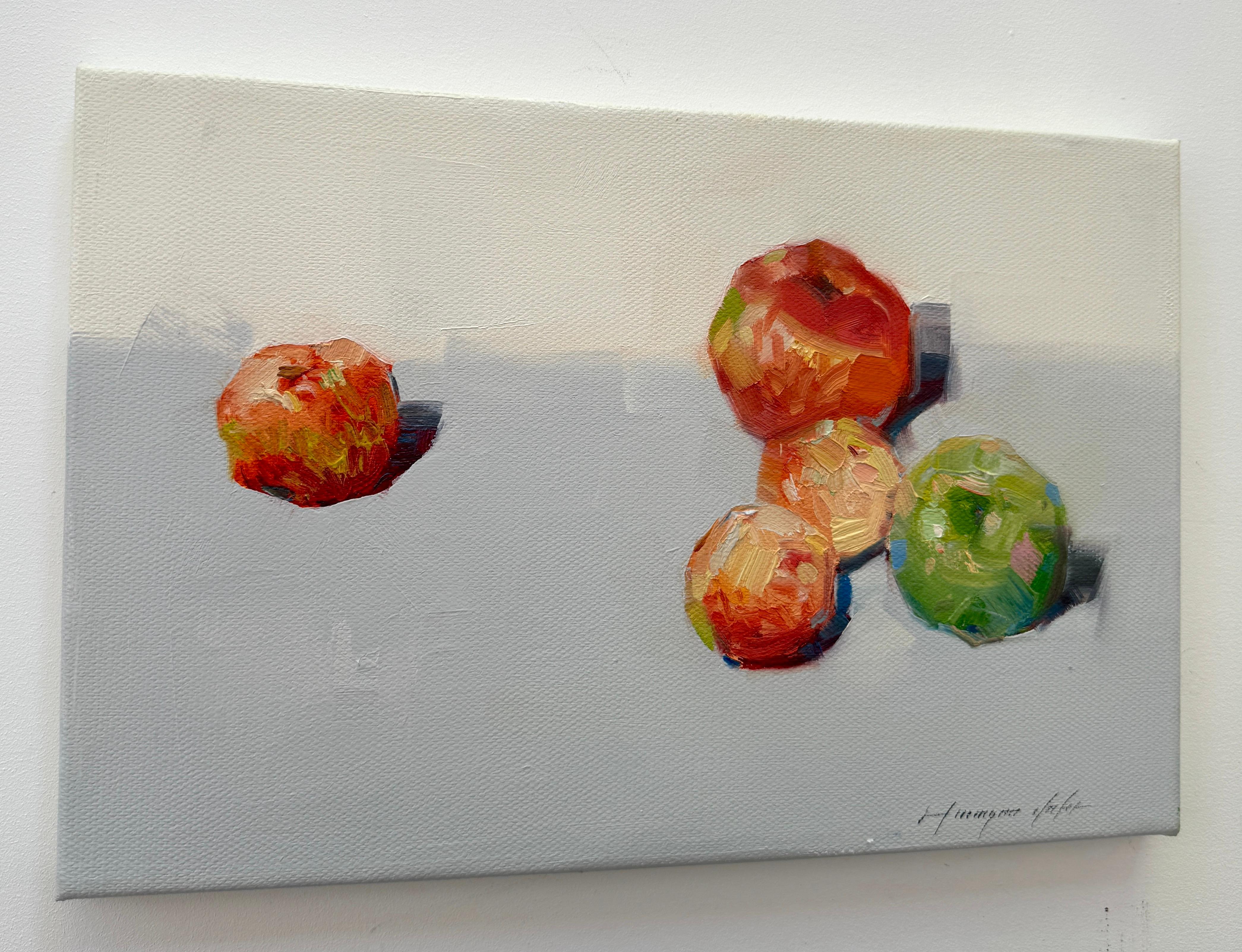 Äpfel, Stillleben Original Ölgemälde, hängefertig (Impressionismus), Painting, von Vahe Yeremyan