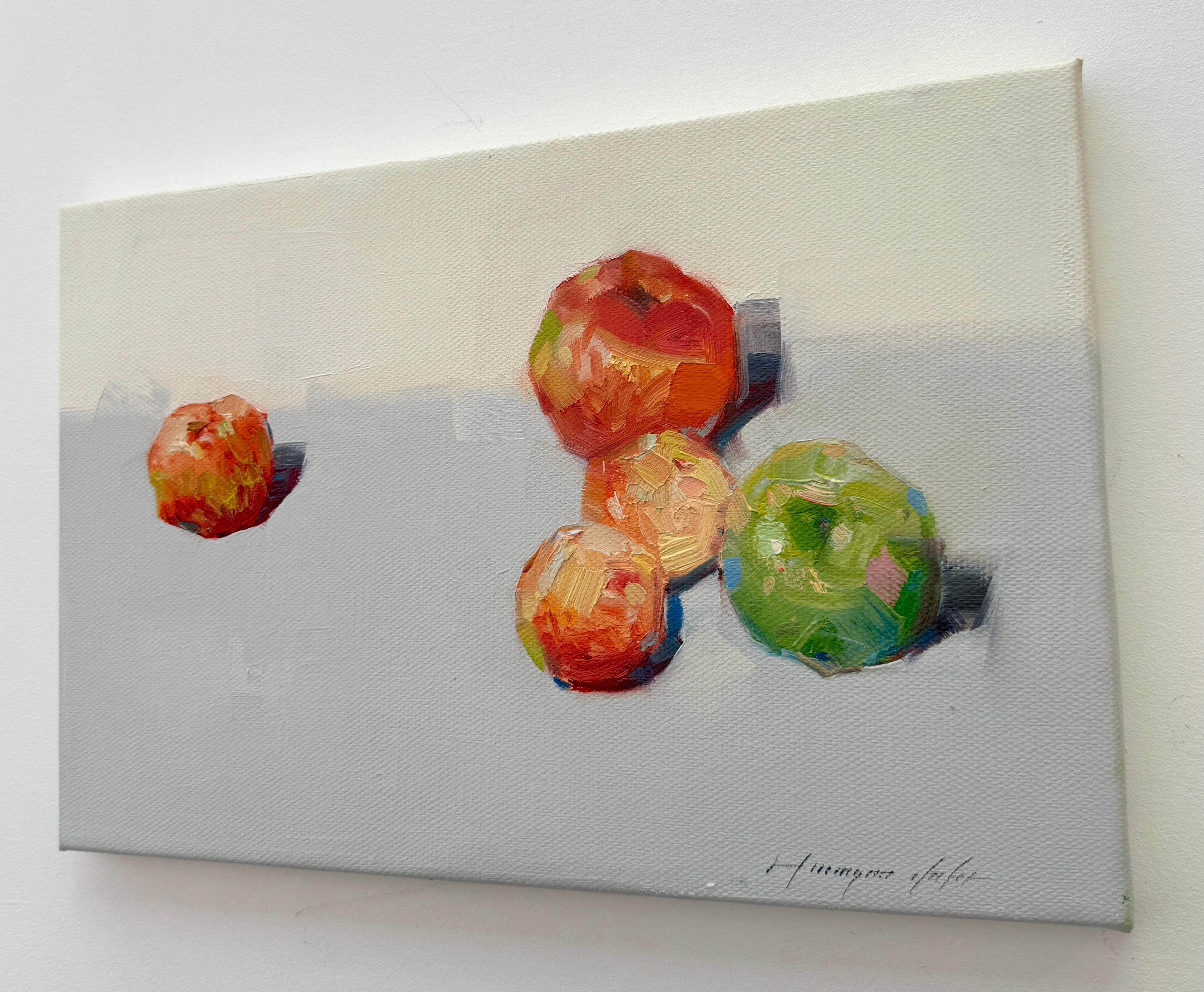 Apples, Still Life Original oil Painting, Ready to Hang For Sale 2