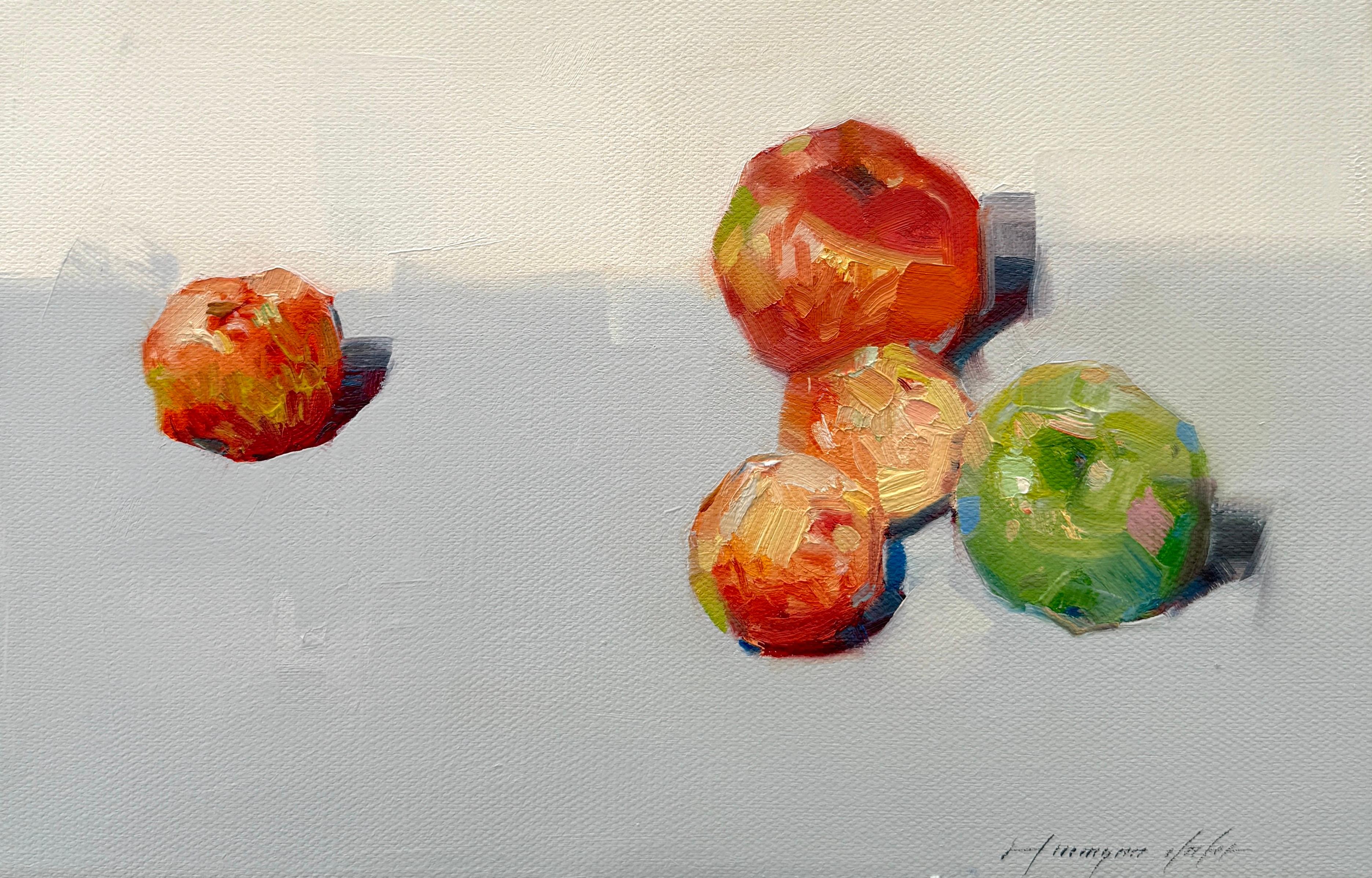 Vahe Yeremyan Still-Life Painting - Apples, Still Life Original oil Painting, Ready to Hang
