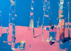 Aspen Abstract Landscape Original oil Painting, Framed Ready to Hang