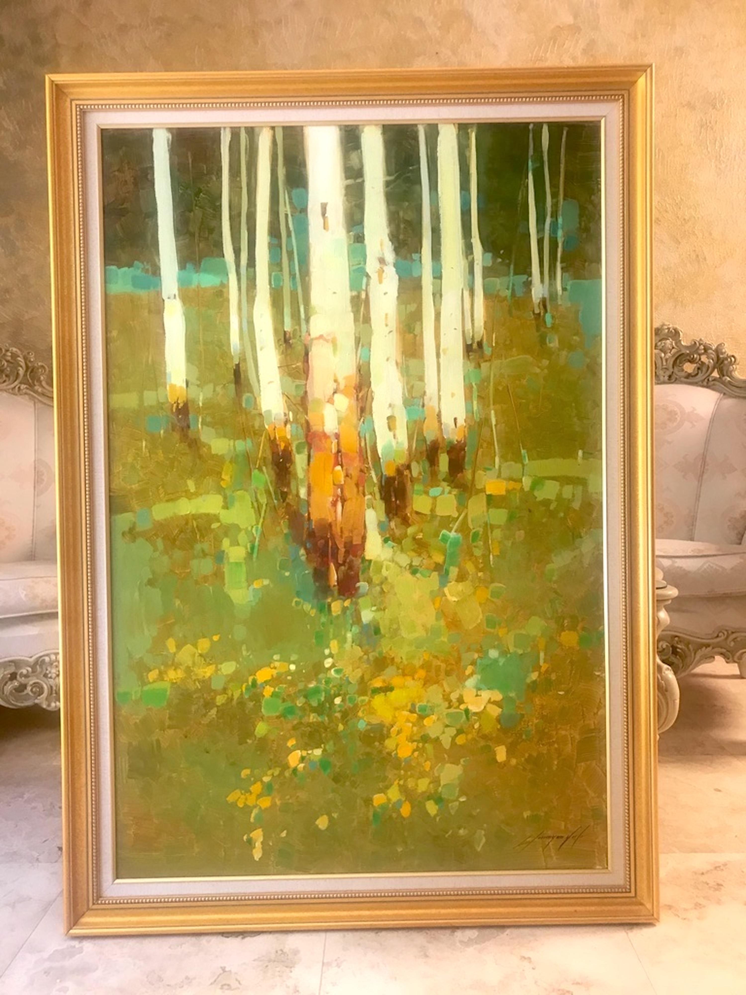 Aspen, Original Oil Painting, Handmade Artwork, Framed 1