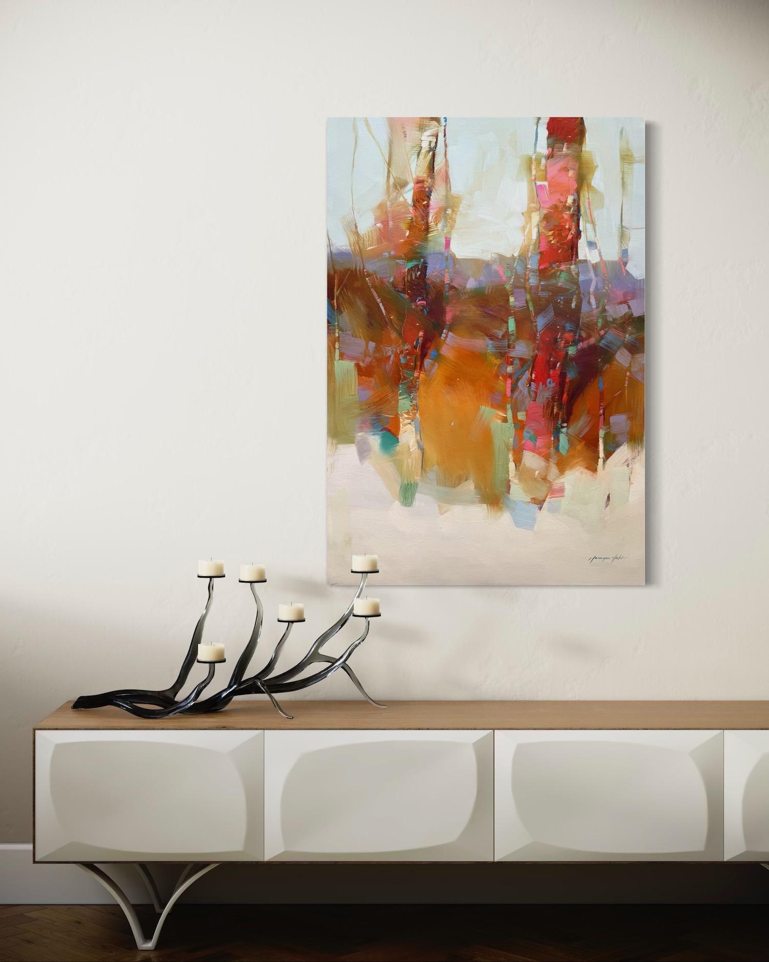 Autumn Grove Impressionismus Original Ölgemälde, hängefertig im Angebot 2