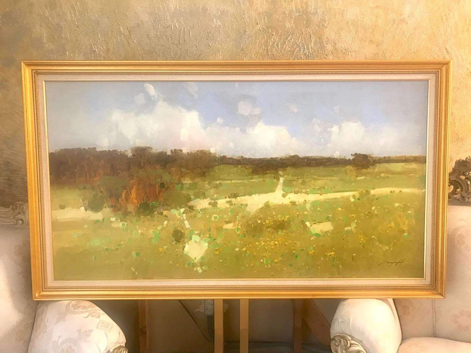 Autumn Meadow Original Oil Painting, Handmade Artwork, Framed 2