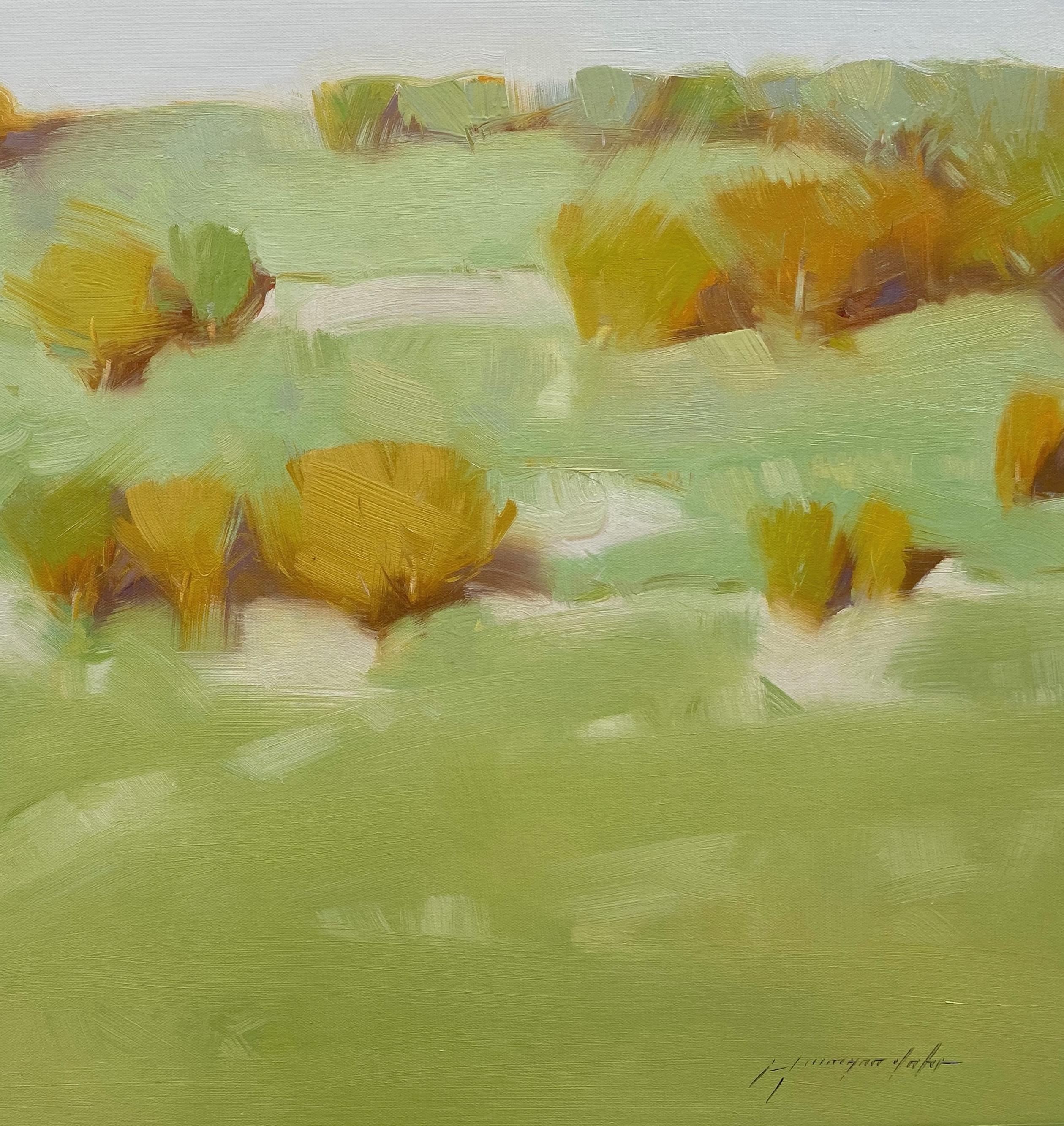 Tavolozza d'autunno, Impressionismo Pittura ad olio originale, pronta da appendere - Landscape Painting Marrone di Vahe Yeremyan