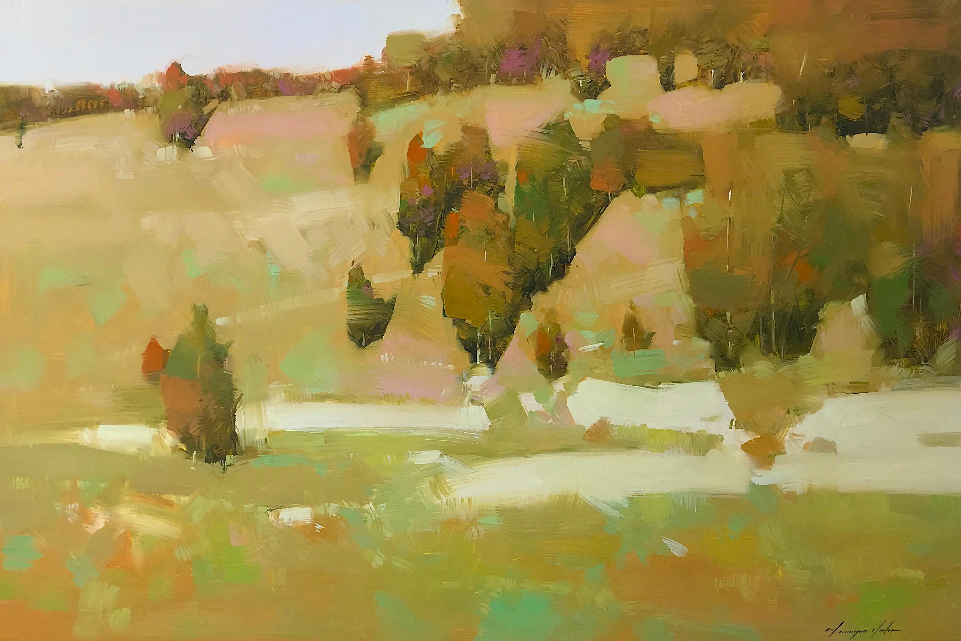 Vahe Yeremyan Landscape Painting - Autumn Palette, Landscape Original Oil Painting, Handmade Artwork