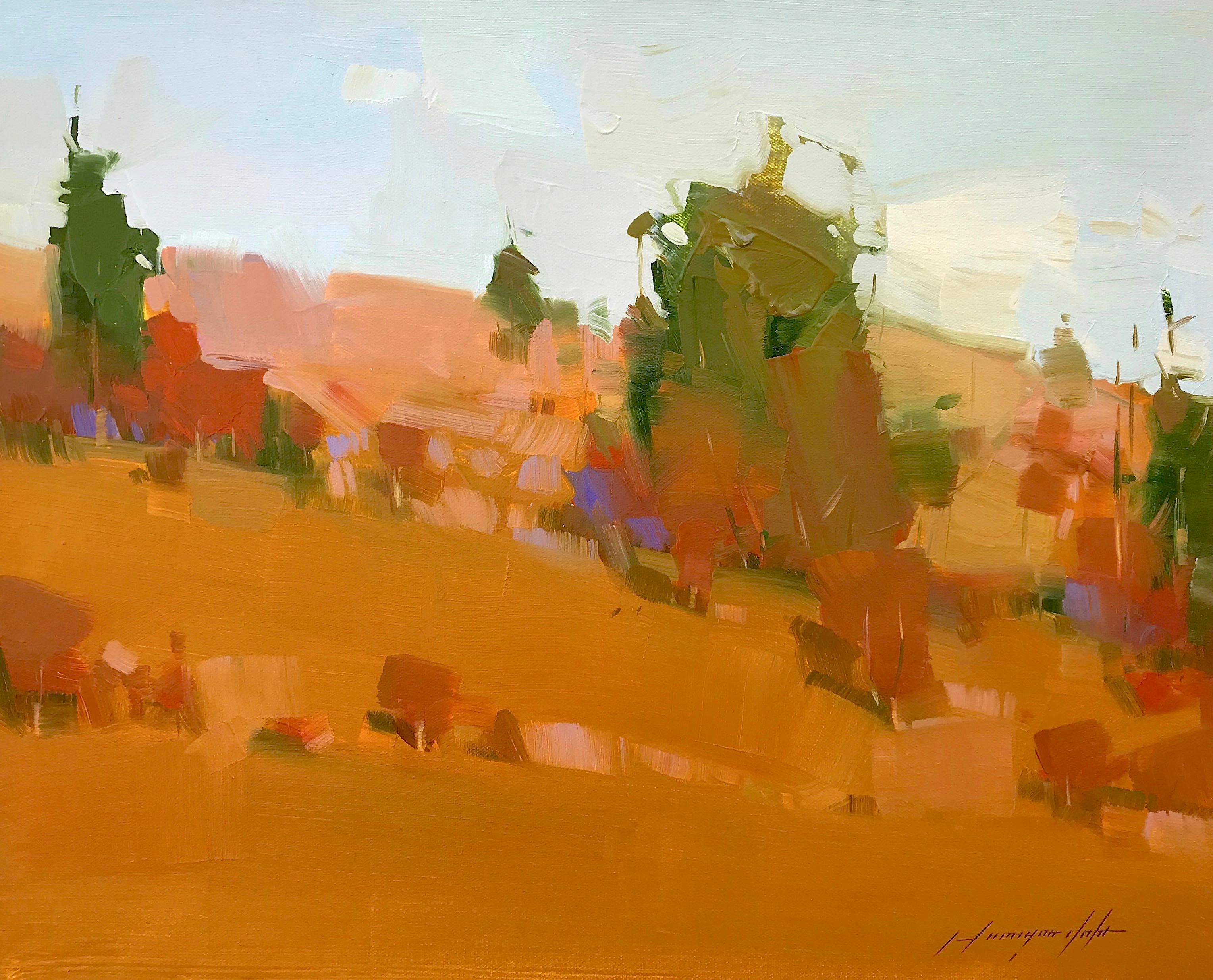 Vahe Yeremyan Landscape Painting – Herbstpalette, Landschaft, Original-Ölgemälde, handgefertigtes Kunstwerk