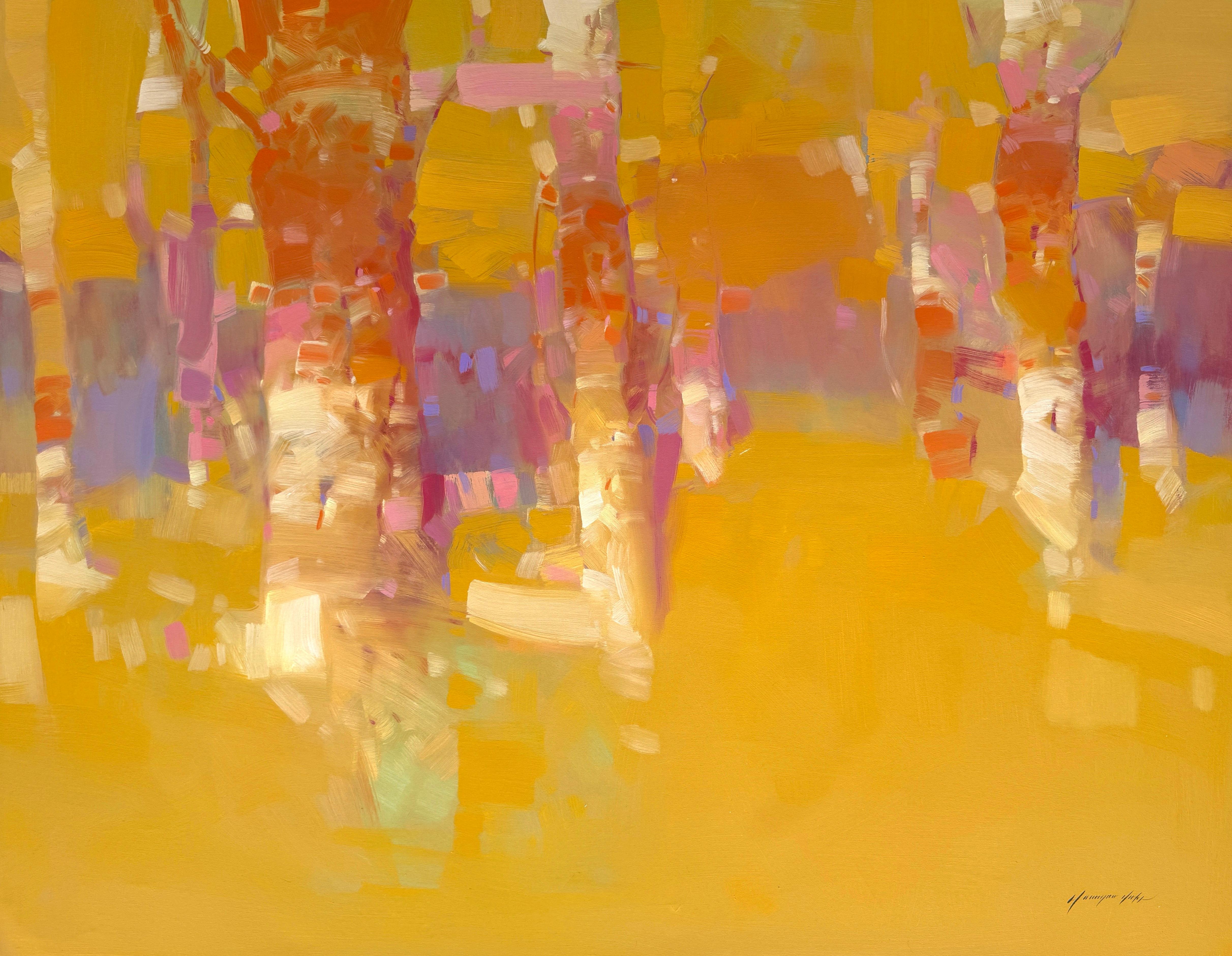 Landscape Painting de Vahe Yeremyan - Paleta de otoño, Paisaje Impresionismo Pintura al óleo original, Lista para colgar