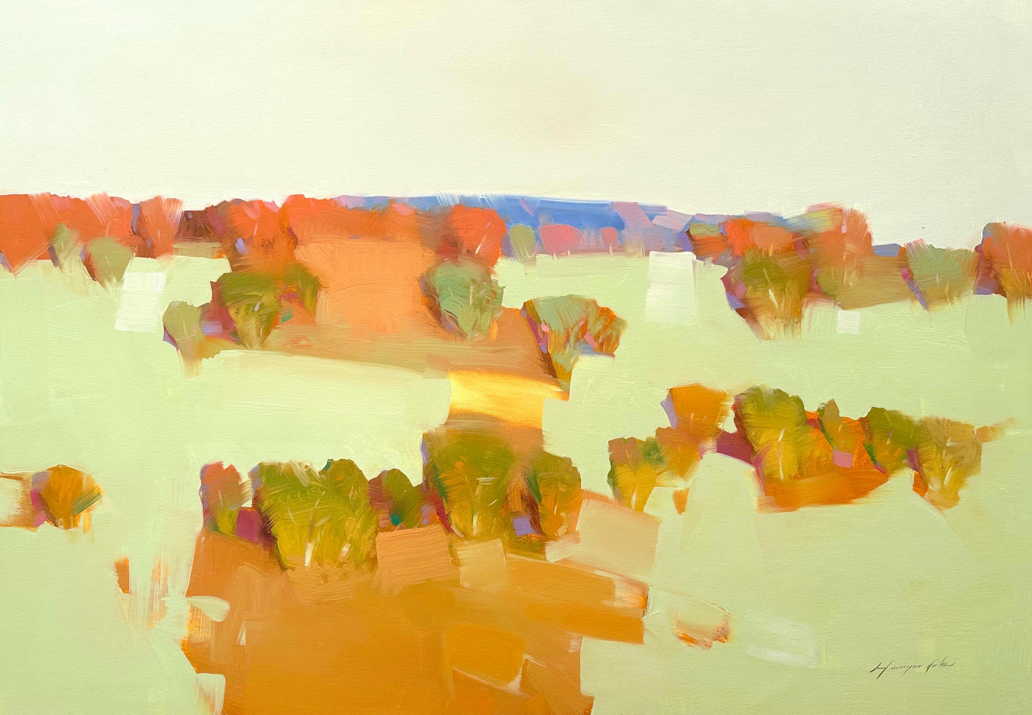 Waltz, paysage abstrait, peinture à l'huile originale, prête à être accrochée