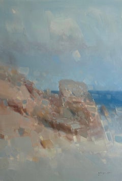 Bay Cliffs, Seascape, Original oil Painting, Ready to Hang