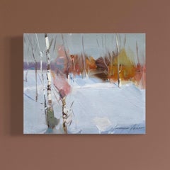 Paesaggio di betulle Pittura ad olio originale, pronta da appendere