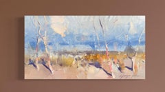Birches Landscape Original oil Painting, Ready to Hang