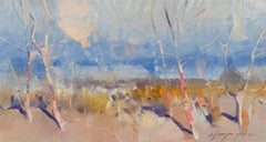 Birches Landscape Original oil Painting, Ready to Hang