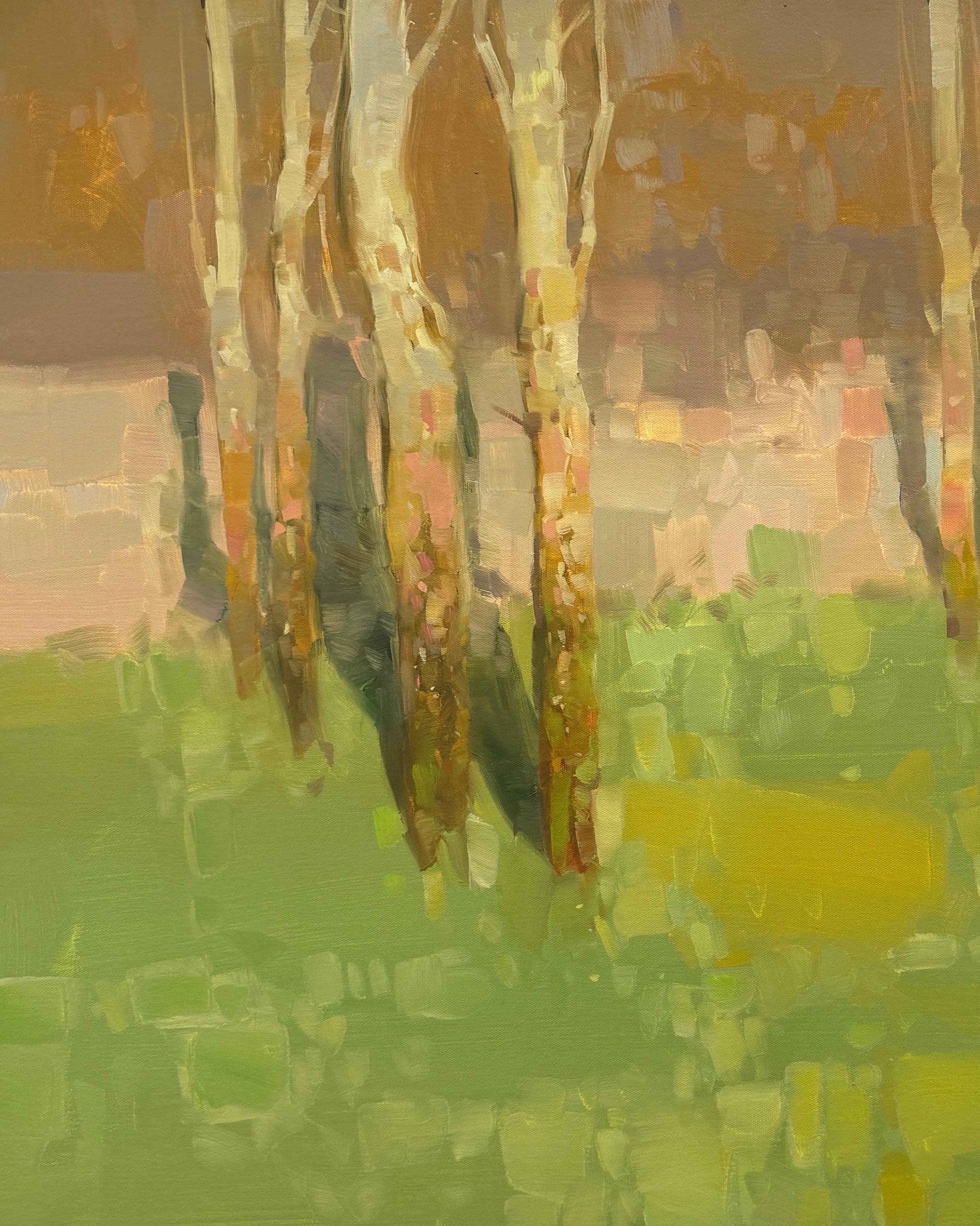 Alberi di betulle, Impressionismo Pittura ad olio originale, pronta da appendere - Painting di Vahe Yeremyan