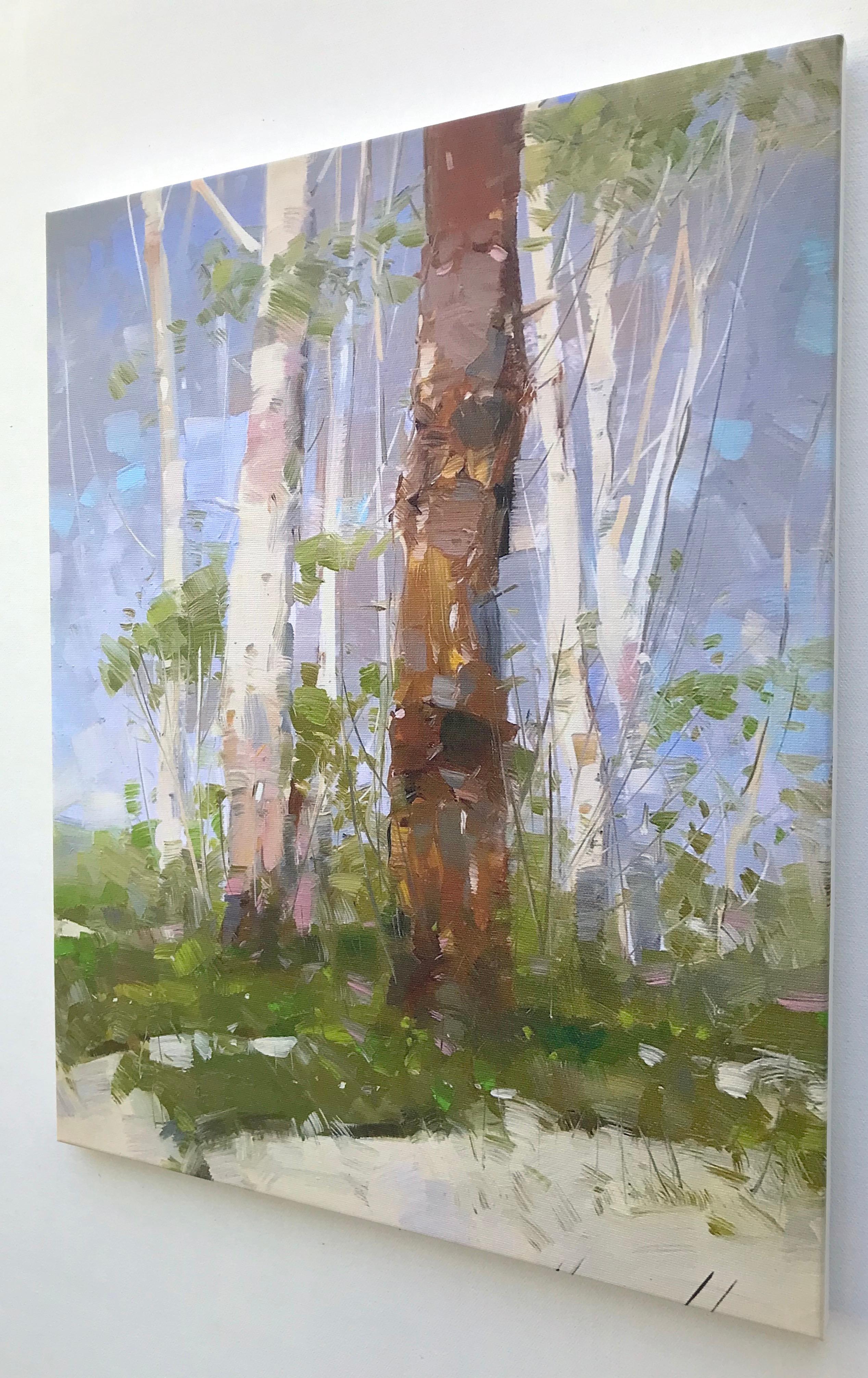 Birches Trees, Print on Canvas - Painting by Vahe Yeremyan