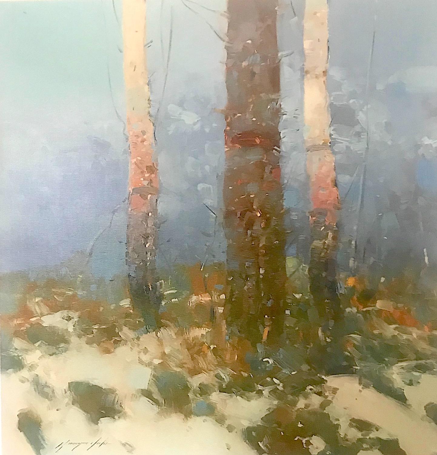 Vahe Yeremyan Landscape Painting - Birches Trees, Print on Canvas