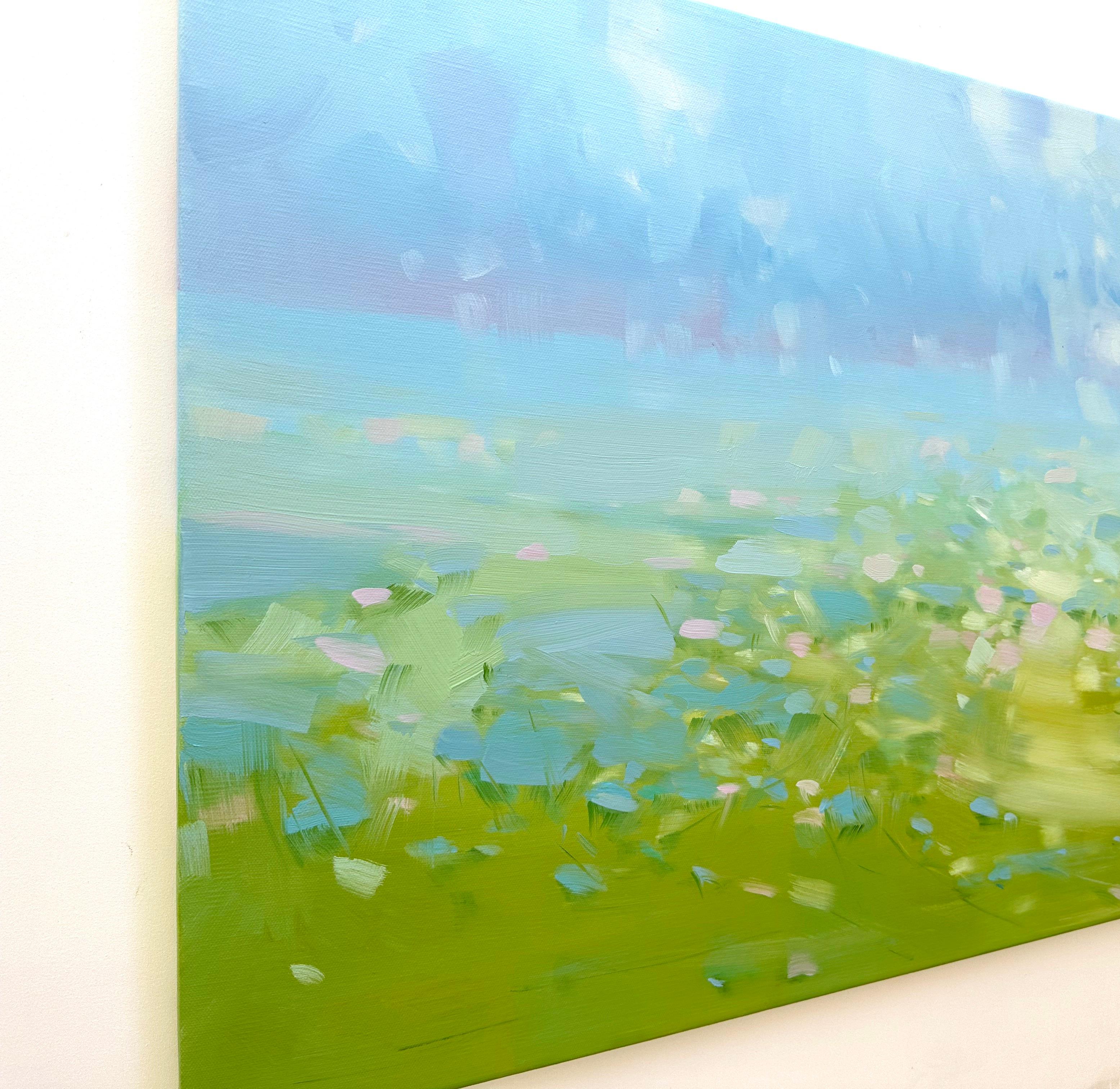 Blossom Field, Landschaft, Original-Ölgemälde, fertig zum Hängen, Impressionismus im Angebot 2