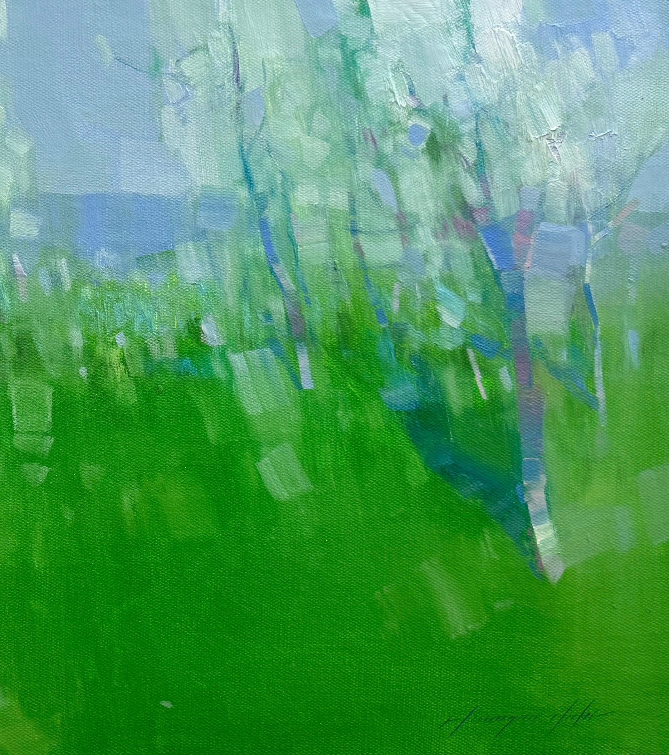 Alberi in fiore, paesaggio Pittura ad olio originale, pronta da appendere - Painting Impressionismo di Vahe Yeremyan