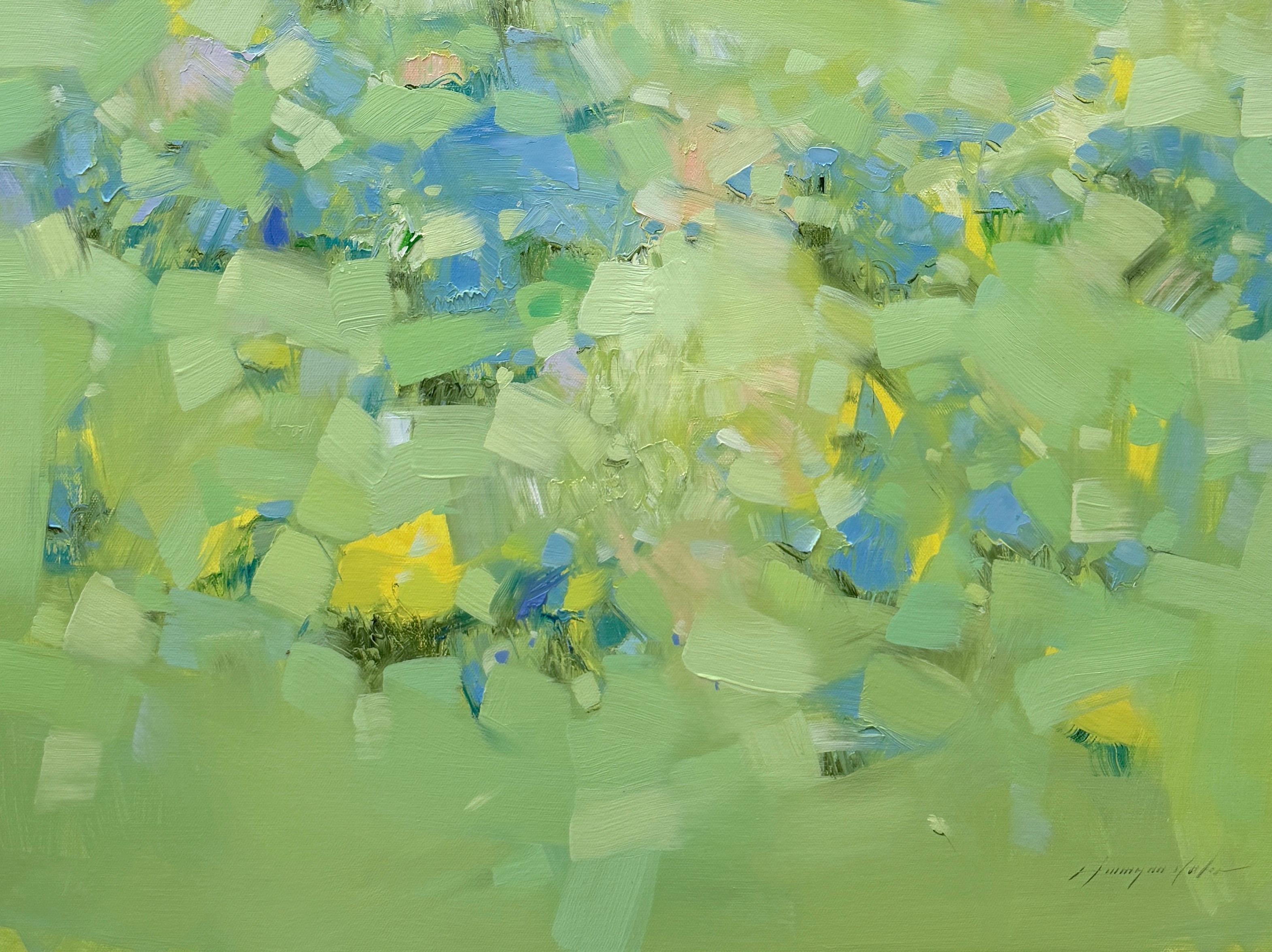 Landscape oil Painting, Impressionism, flowers, oil on canvas
Artist: Vahe Yeremyan 
Work: Original Oil Painting, Handmade Artwork, One of a Kind 
Medium: Oil on Canvas 
Year: 2024
Style: Impressionism, 
Subject: Blue Meadow,
Size: 45