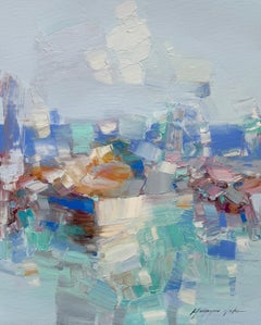 Boat Nautical Impressionism Original oil Painting, Ready to Hang