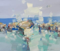 Boat Nautical Impressionism Original oil Painting, Ready to Hang