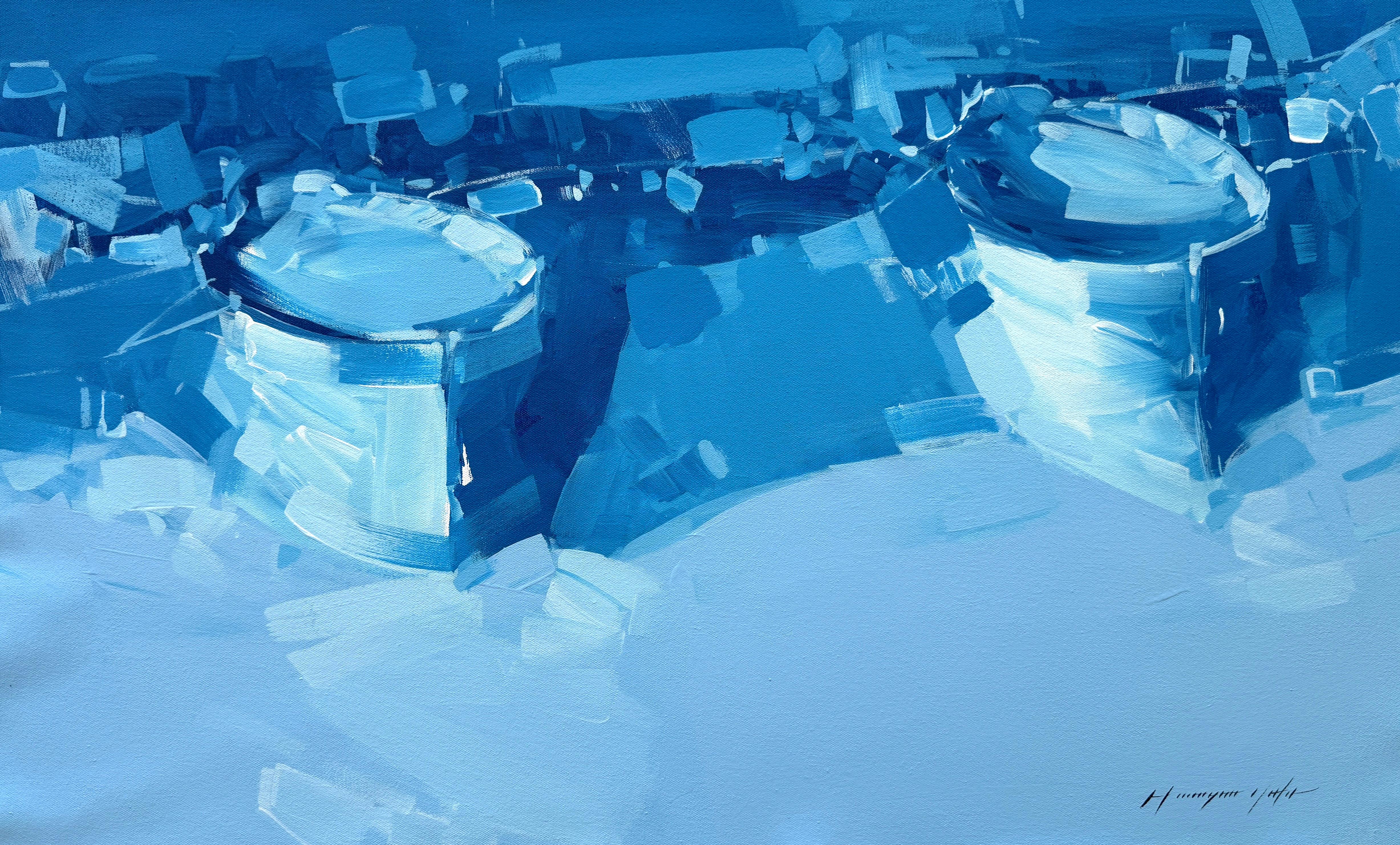 Landscape Painting de Vahe Yeremyan - Barcos, Costa, Puerto, Original  Pintura, lista para colgar
