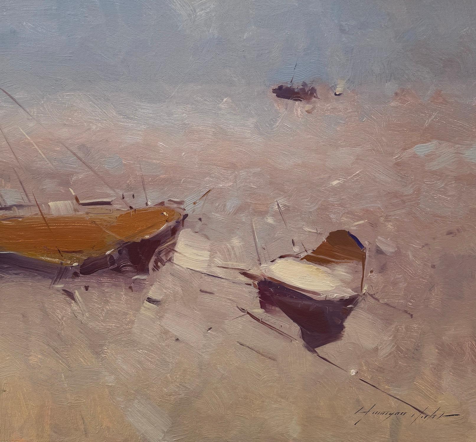 Boats Nautical Original oil Painting, Ready to Hang