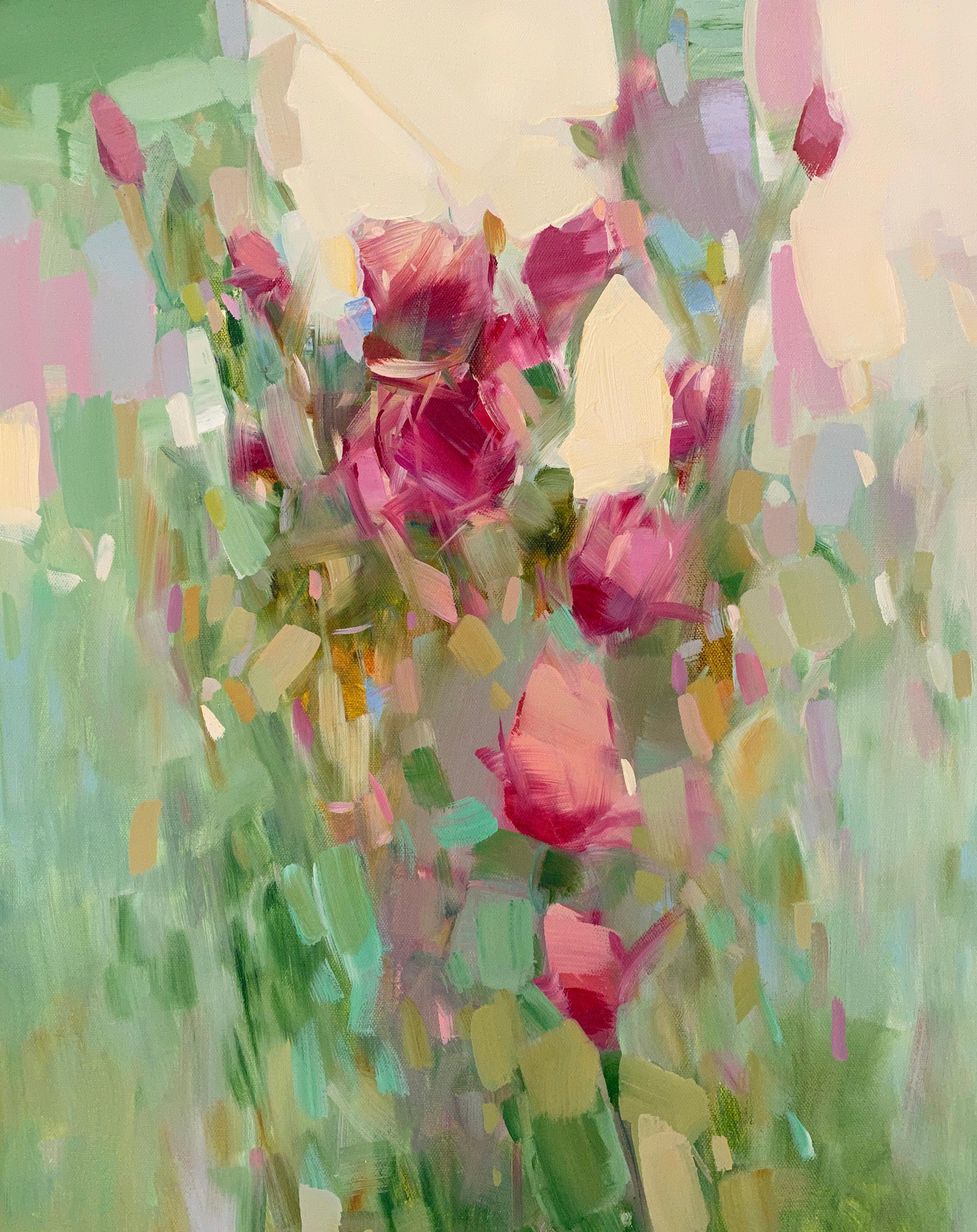 Vahe Yeremyan Landscape Painting - Bouquet of Roses, Original Oil Painting, Handmade Artwork