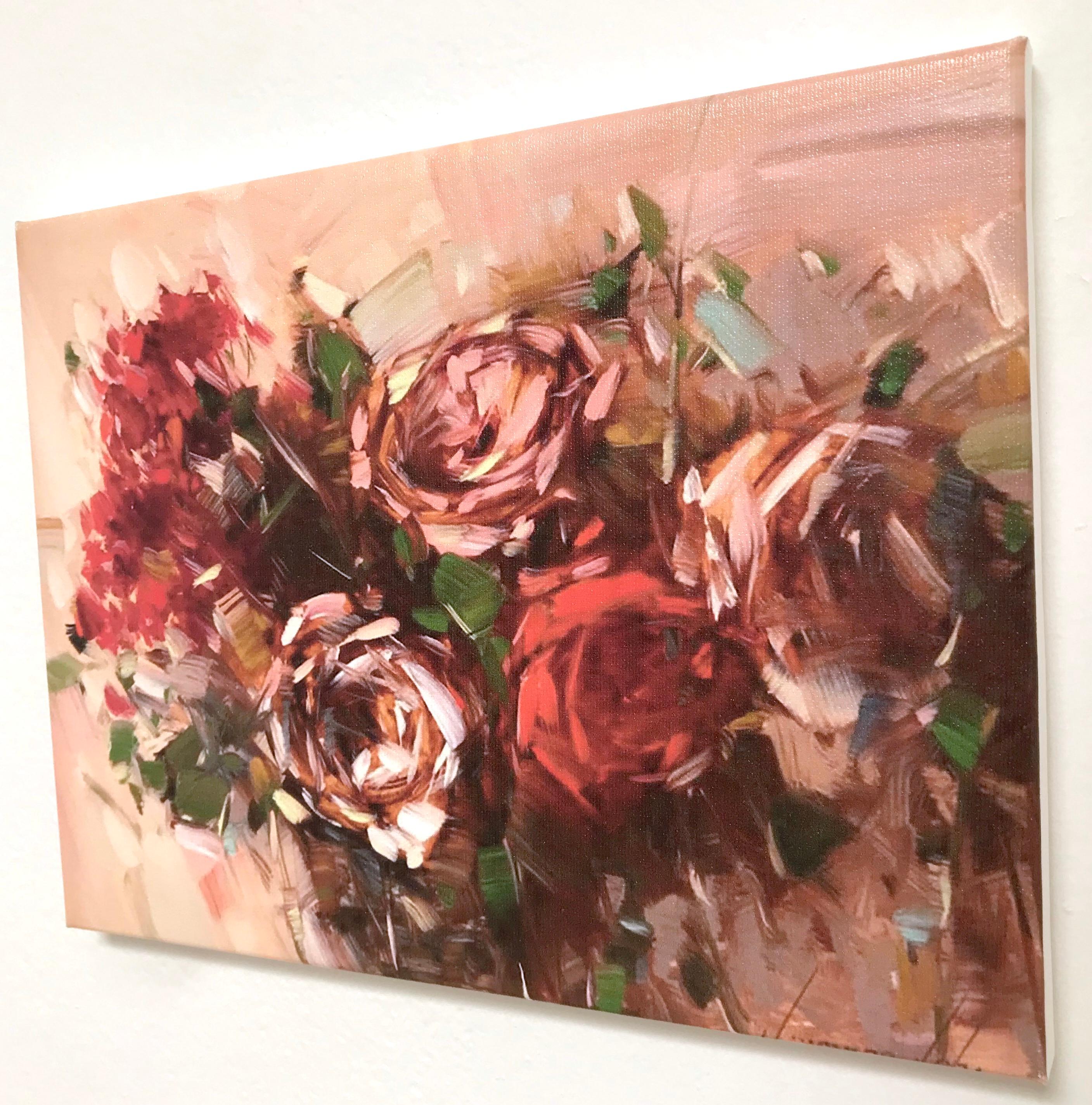 Bouquet of Roses Print on Canvas - Painting by Vahe Yeremyan