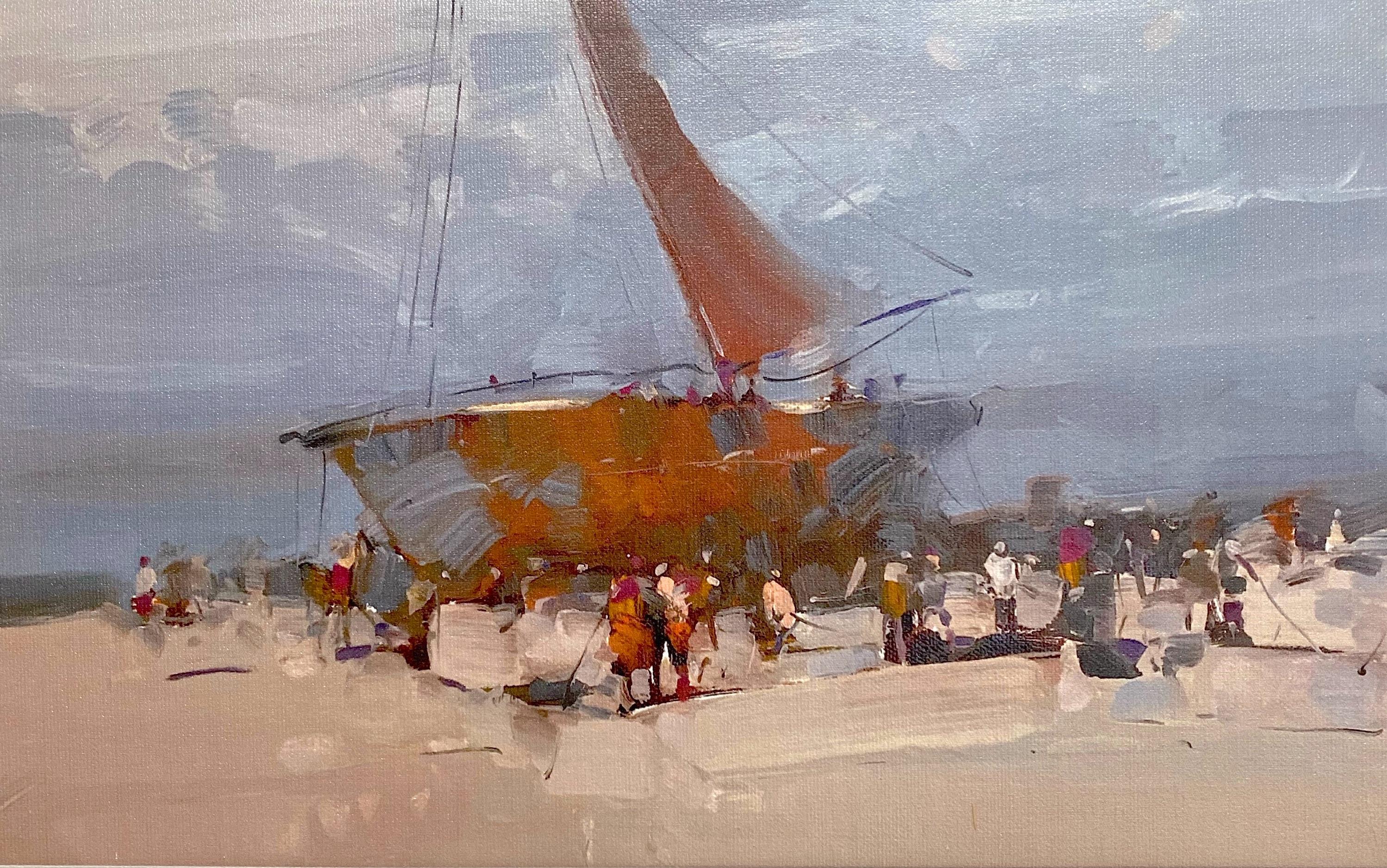 Vahe Yeremyan Landscape Painting - Sail Boat Print on Canvas