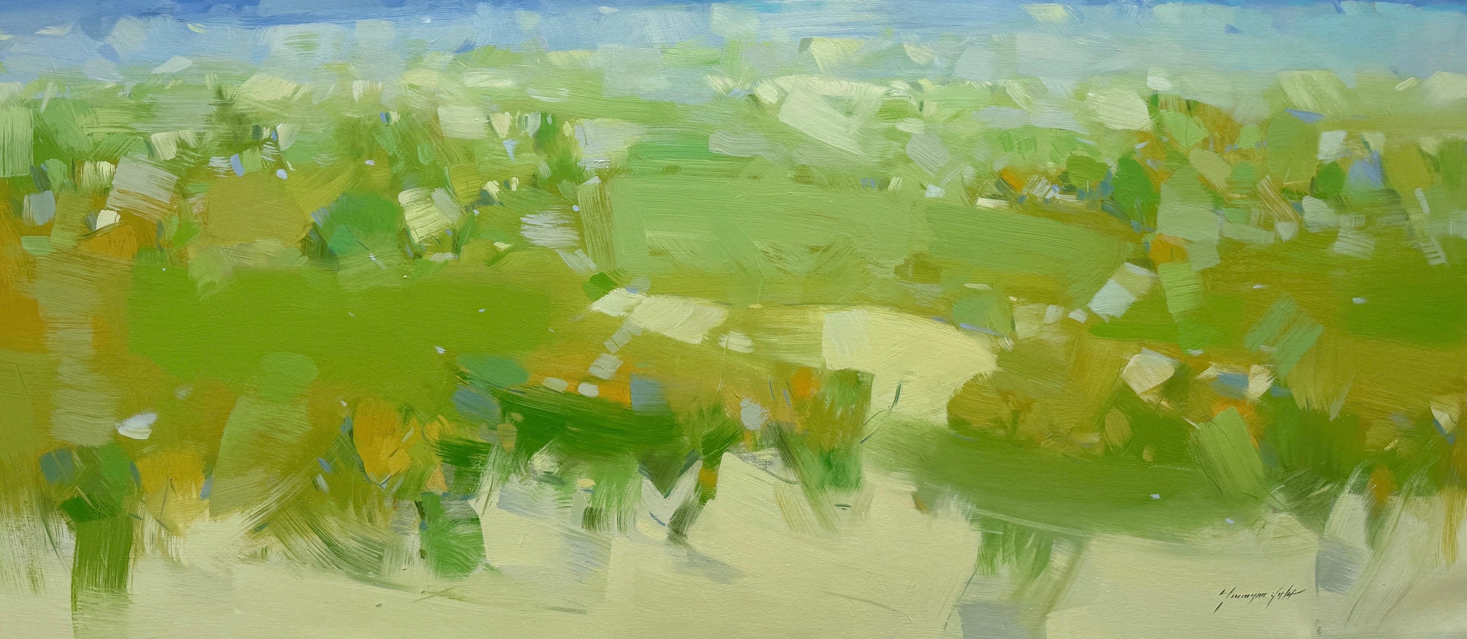 Prato calmo, Paesaggio, Pittura ad olio originale, Pronta da appendere, Impressionismo - Painting di Vahe Yeremyan