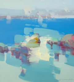 Canoe, Nautical Contemporary Art, Original oil Painting, Ready to Hang