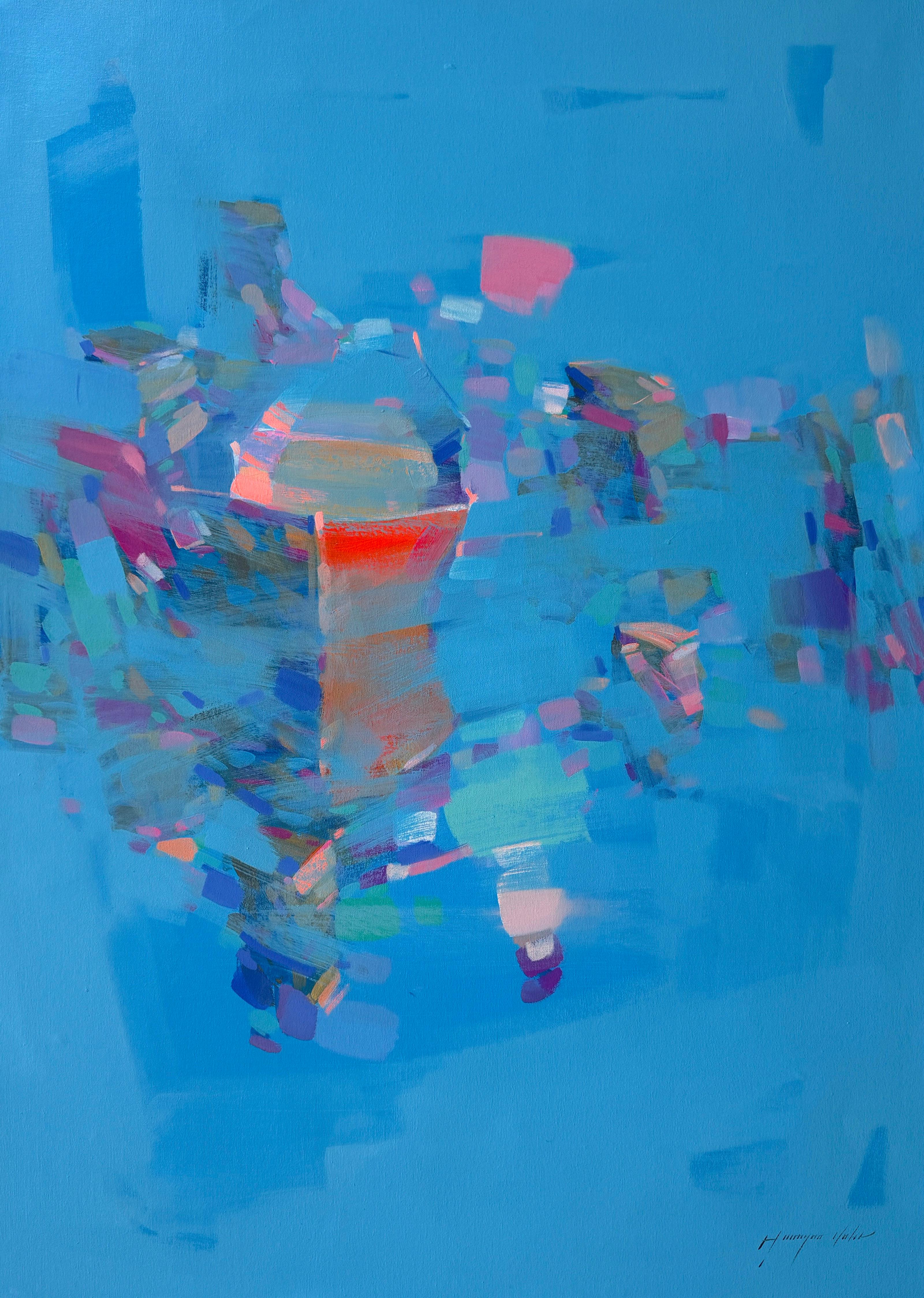 Landscape Painting di Vahe Yeremyan - Canoa, Nautica, Pittura ad olio originale, pronta da appendere