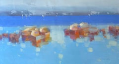 Canoes, Abstract Oil Painting