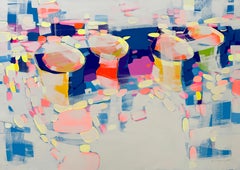 Canoes, Nautical Contemporary Original oil Painting, Ready to Hang